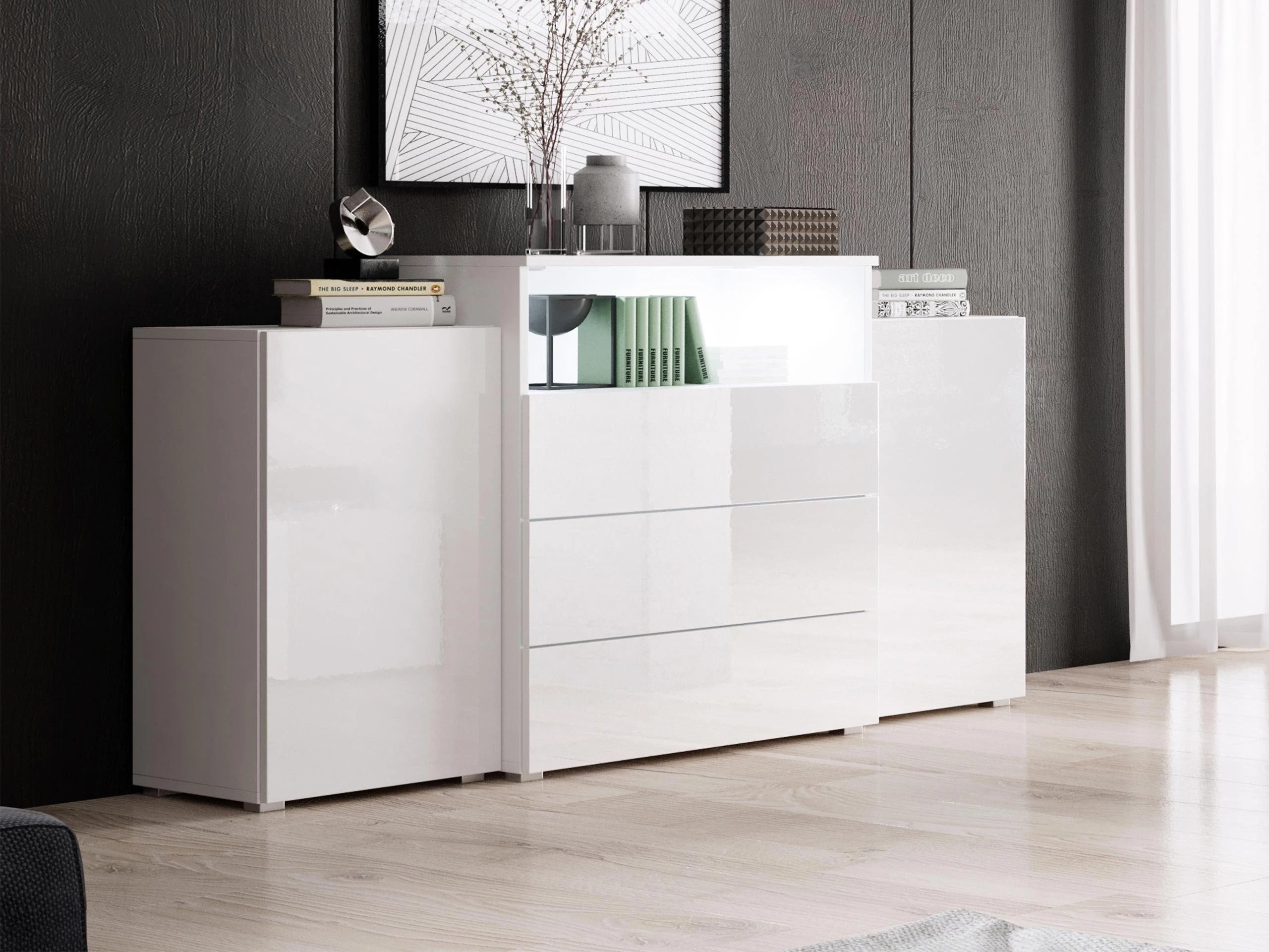 Kumode Sarasota 127 (Balts + Glancēts balts)