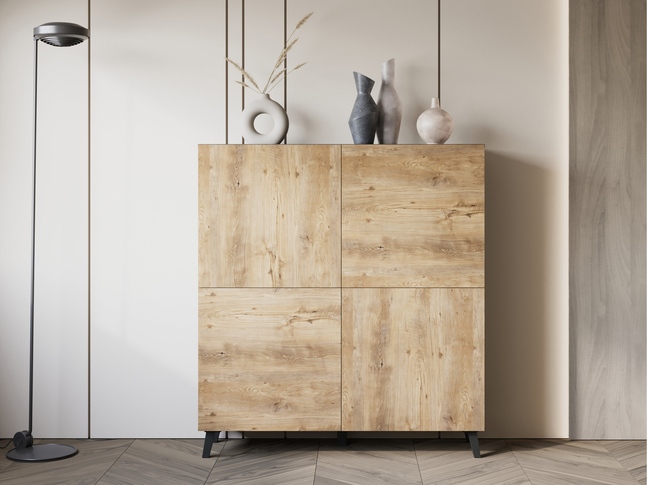 Skapis Levtive 100 (Matera pelēks + Kastanis)