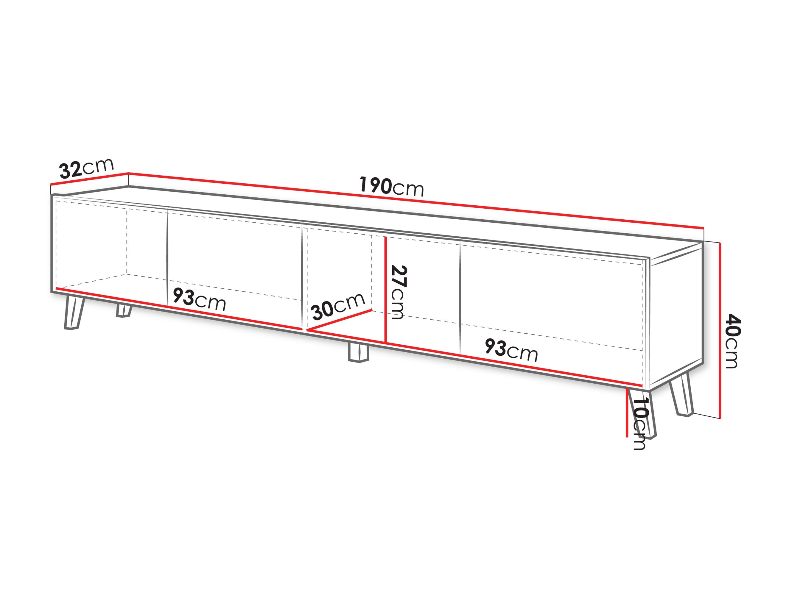 TV galds Levtive 101 (Balts)
