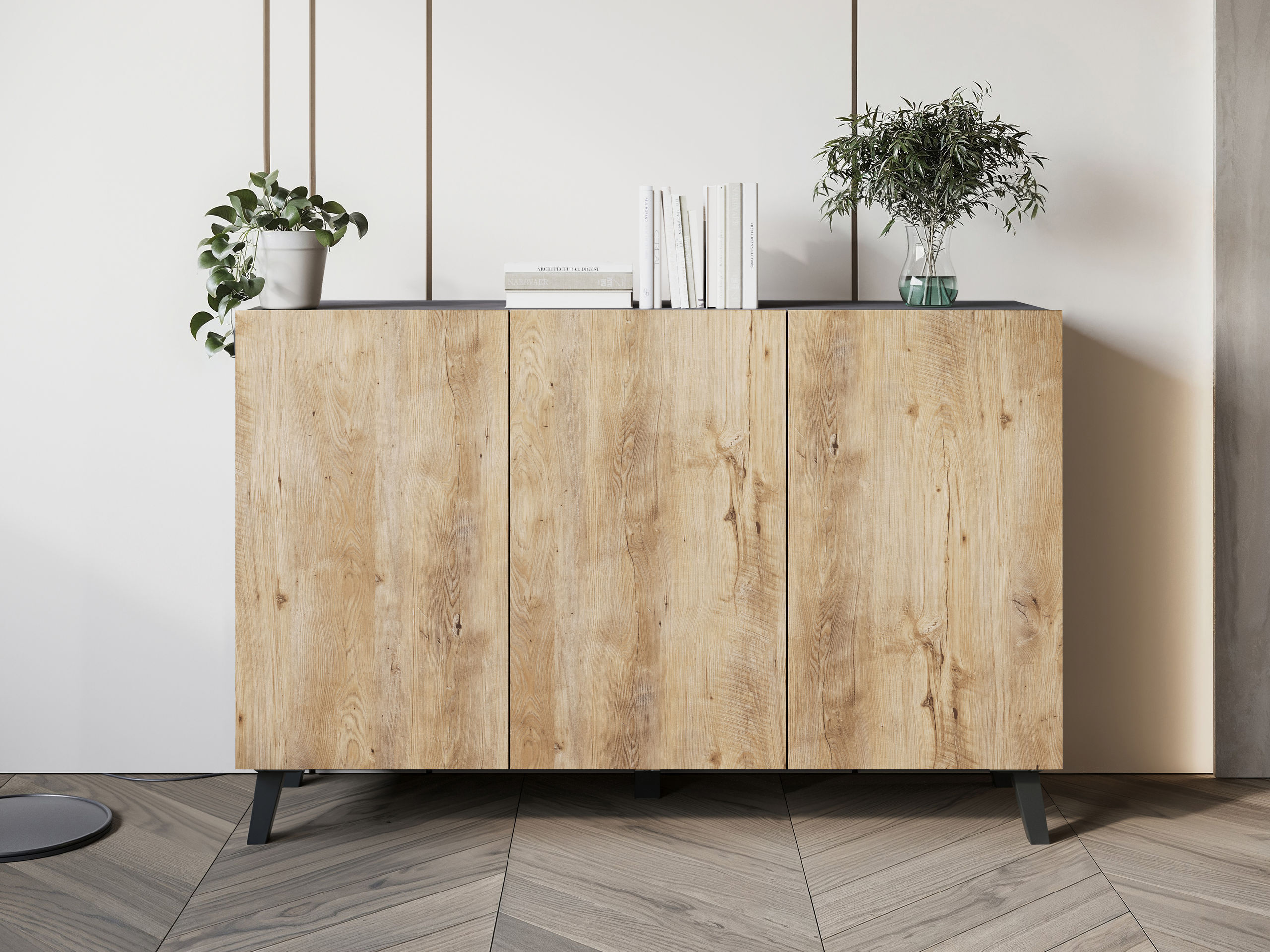 Skapis Levtive 102 (Matera pelēks + Kastanis)
