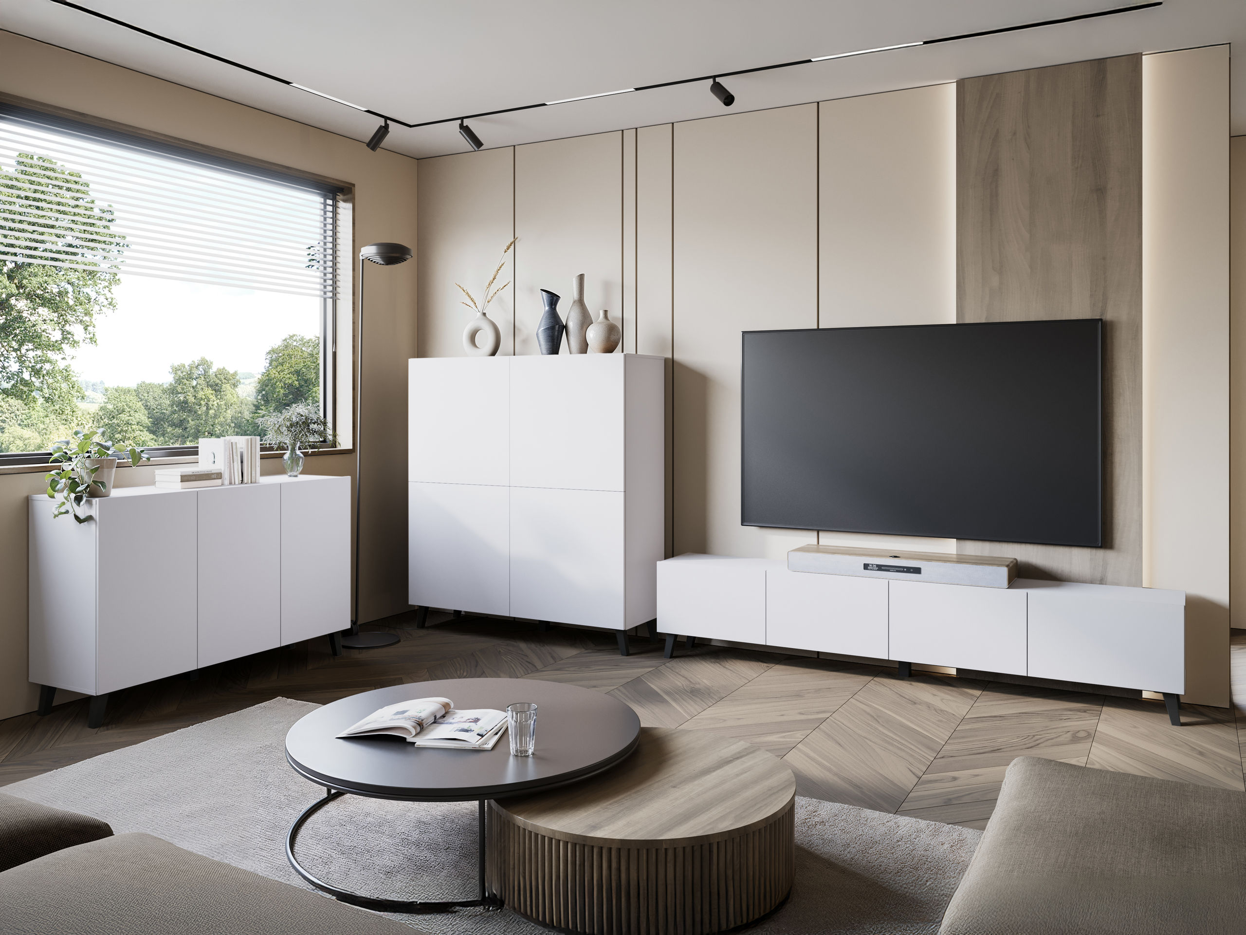 Viesistabas komplekts Levtive 105 (Balts)