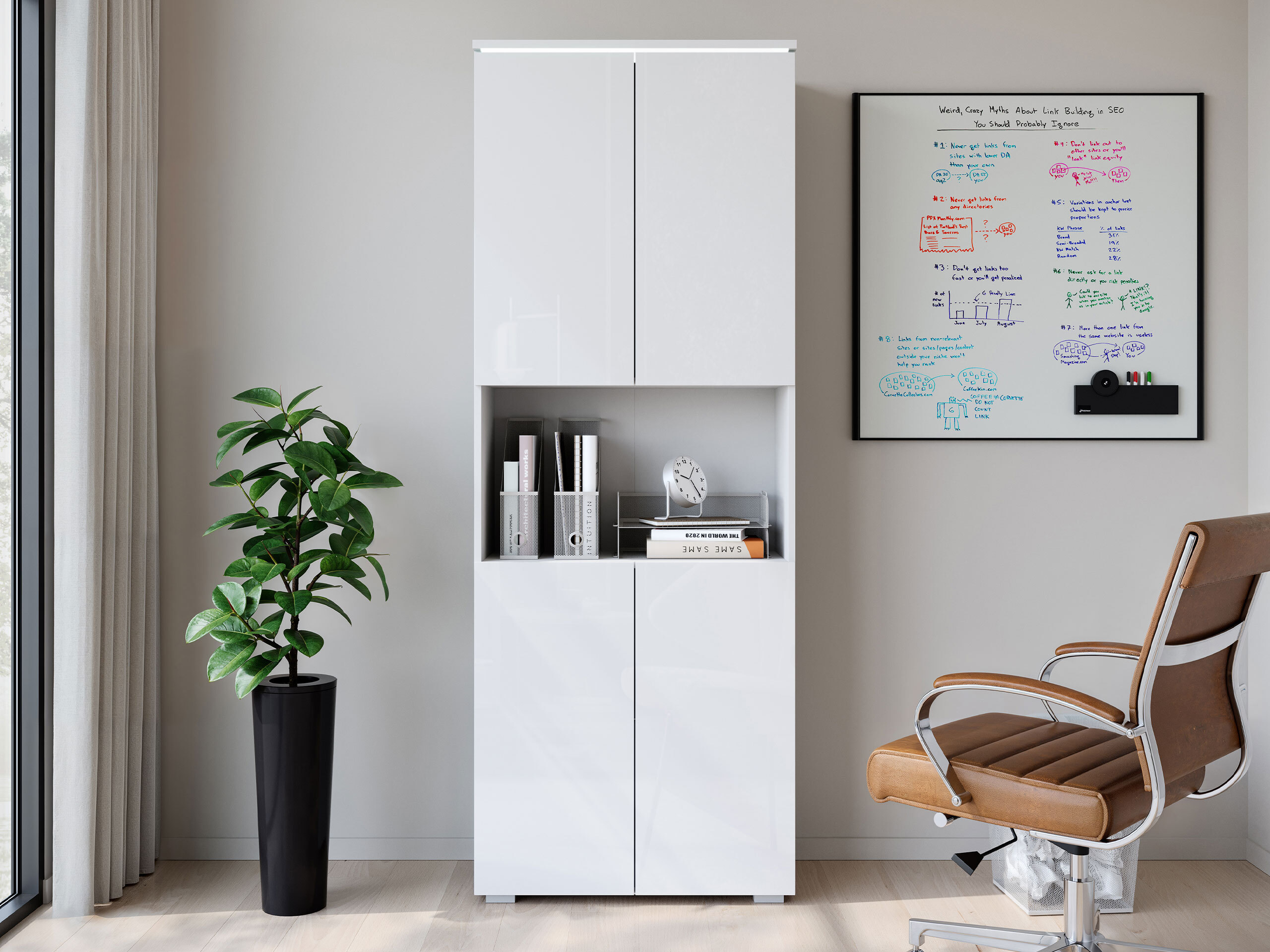 Plaukts Mirfivo 106 (Balts + Glancēts balts)