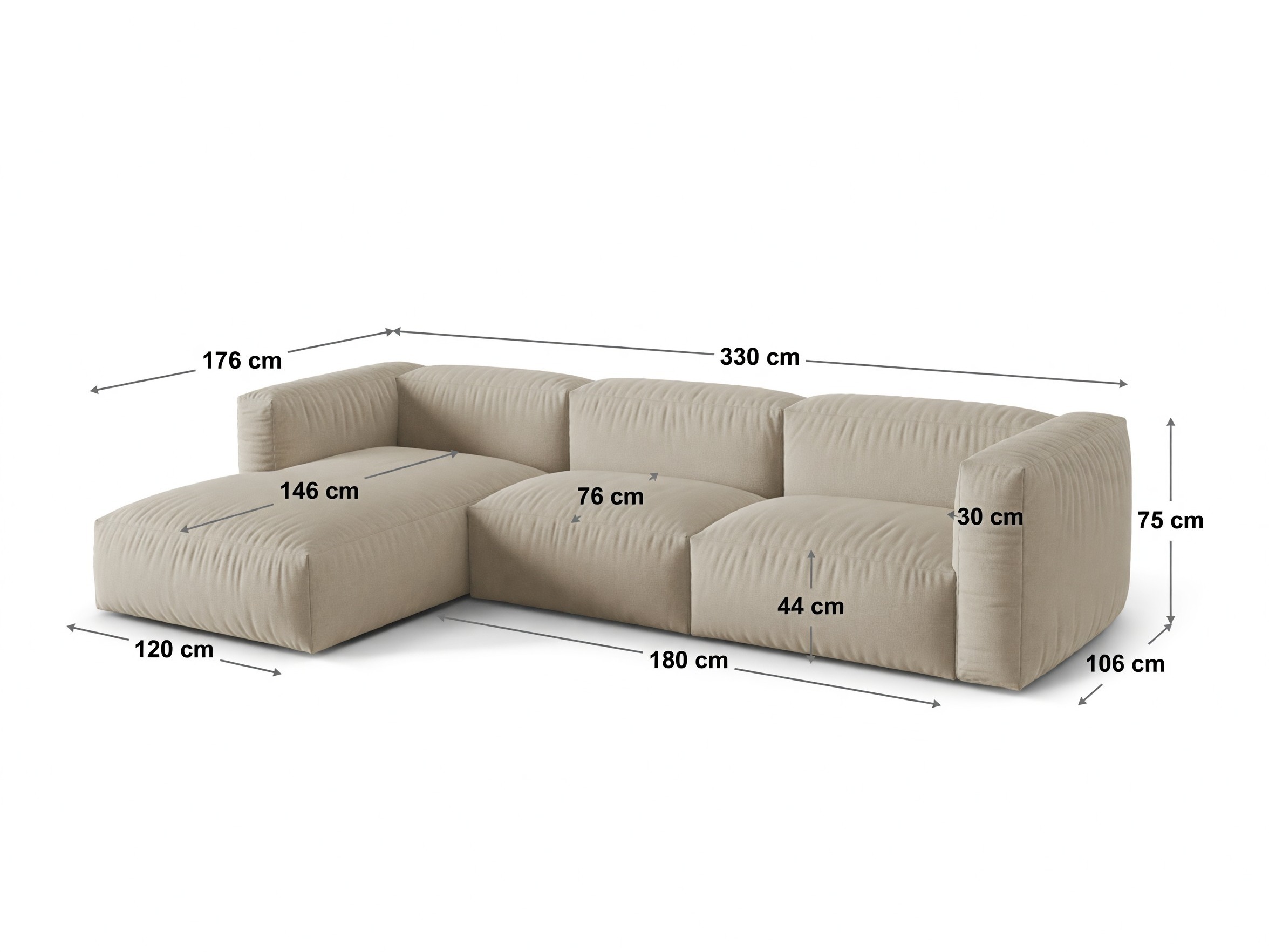 Moduļu stūra dīvāns Sorcoro 120 (Tilia 03)