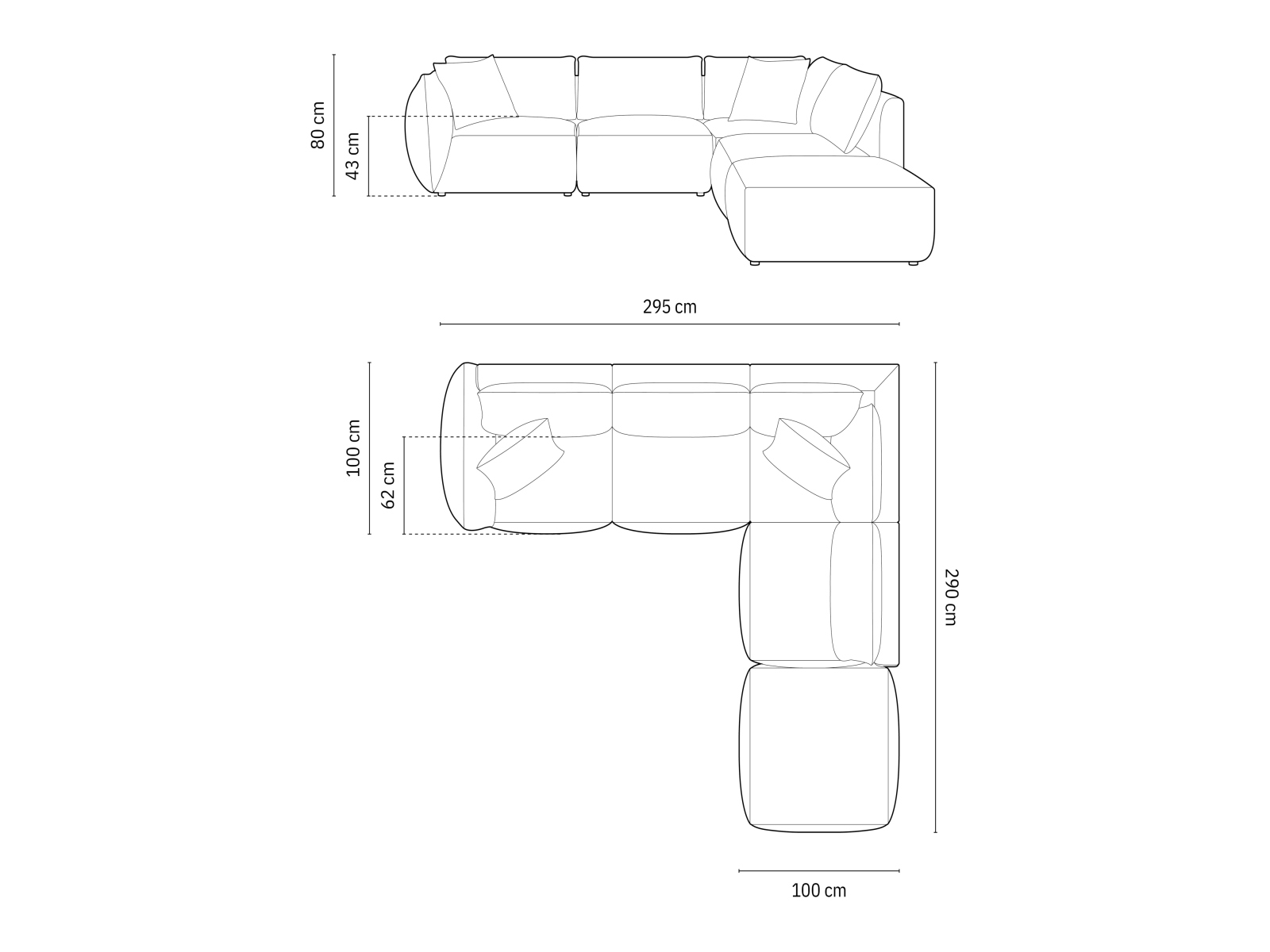 Moduļu stūra dīvāns Ruvmone 108 (Casino Taupe)
