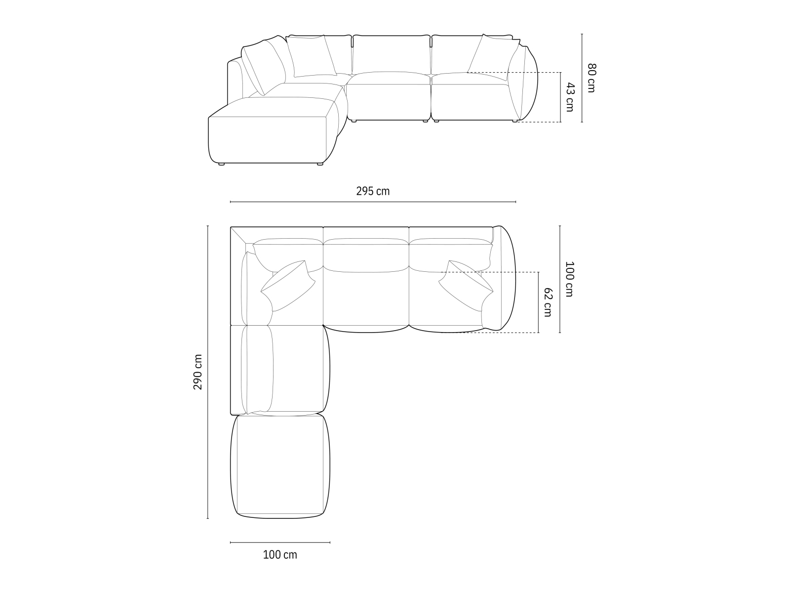 Moduļu stūra dīvāns Ruvmone 108 (Casino Taupe)