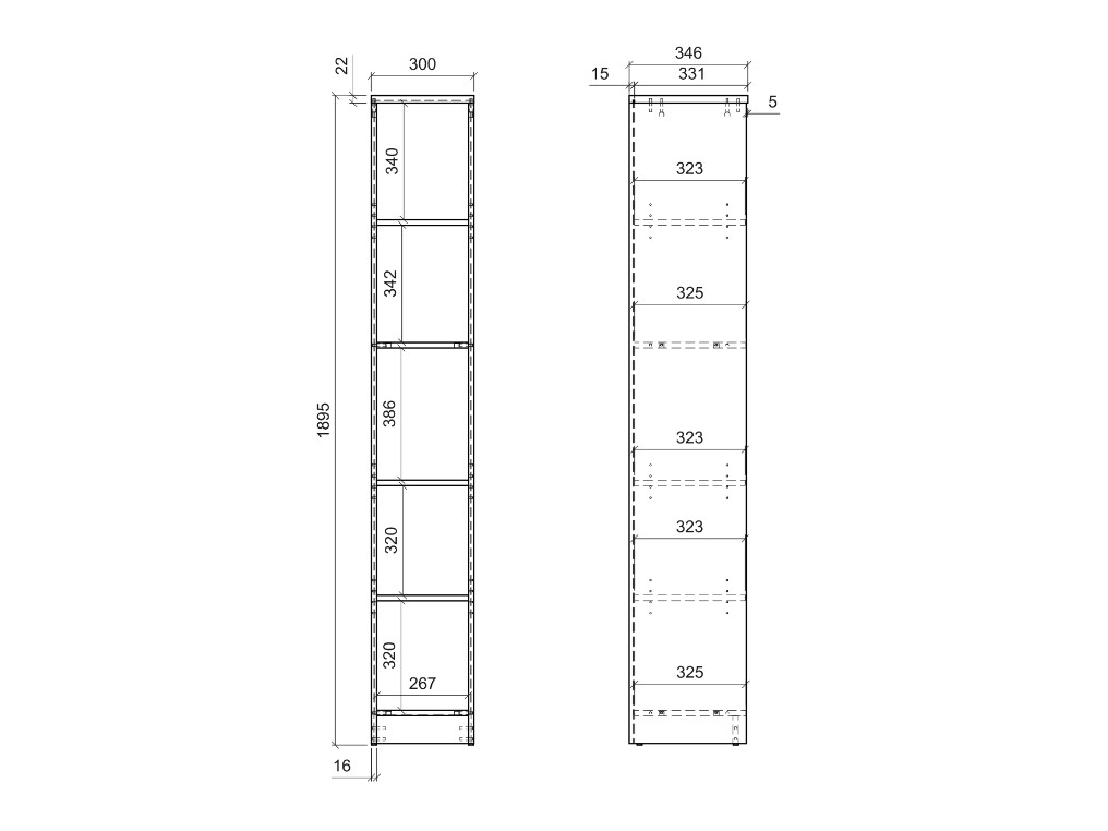 Plaukts Fiofive 105 (Balts)