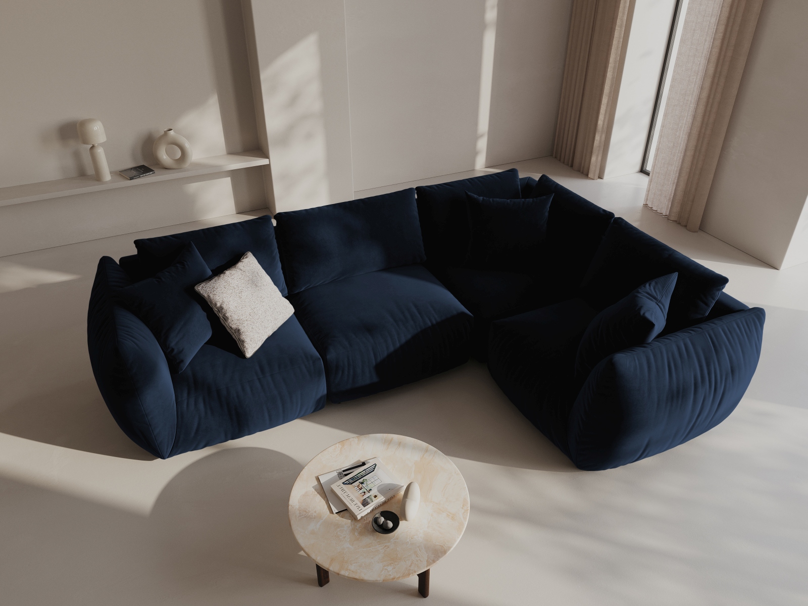 Moduļu stūra dīvāns Ruvmone 109 (Casino Deep Blue)
