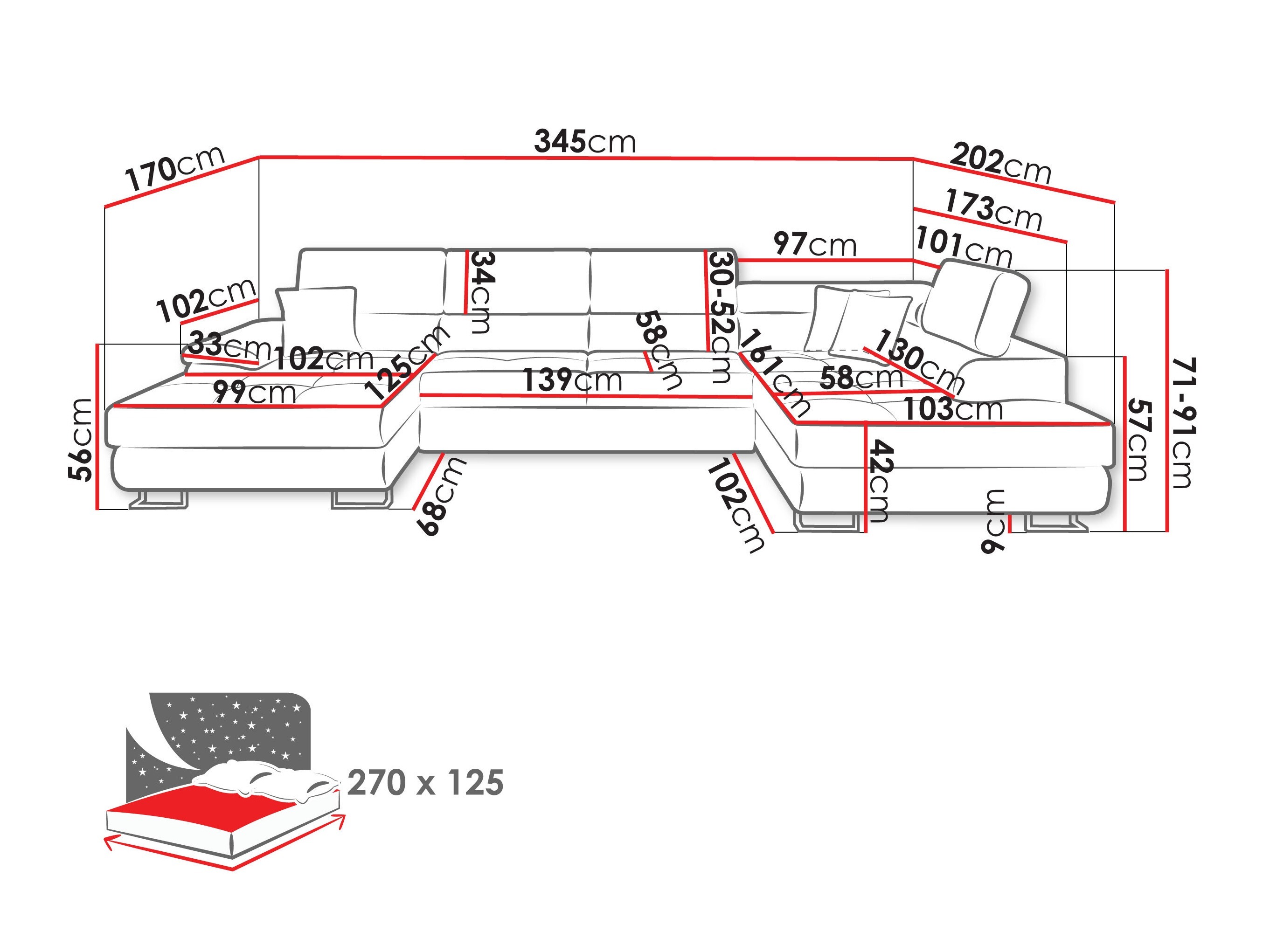 Stūra dīvāns Comfivo Ruta (Poso 03)