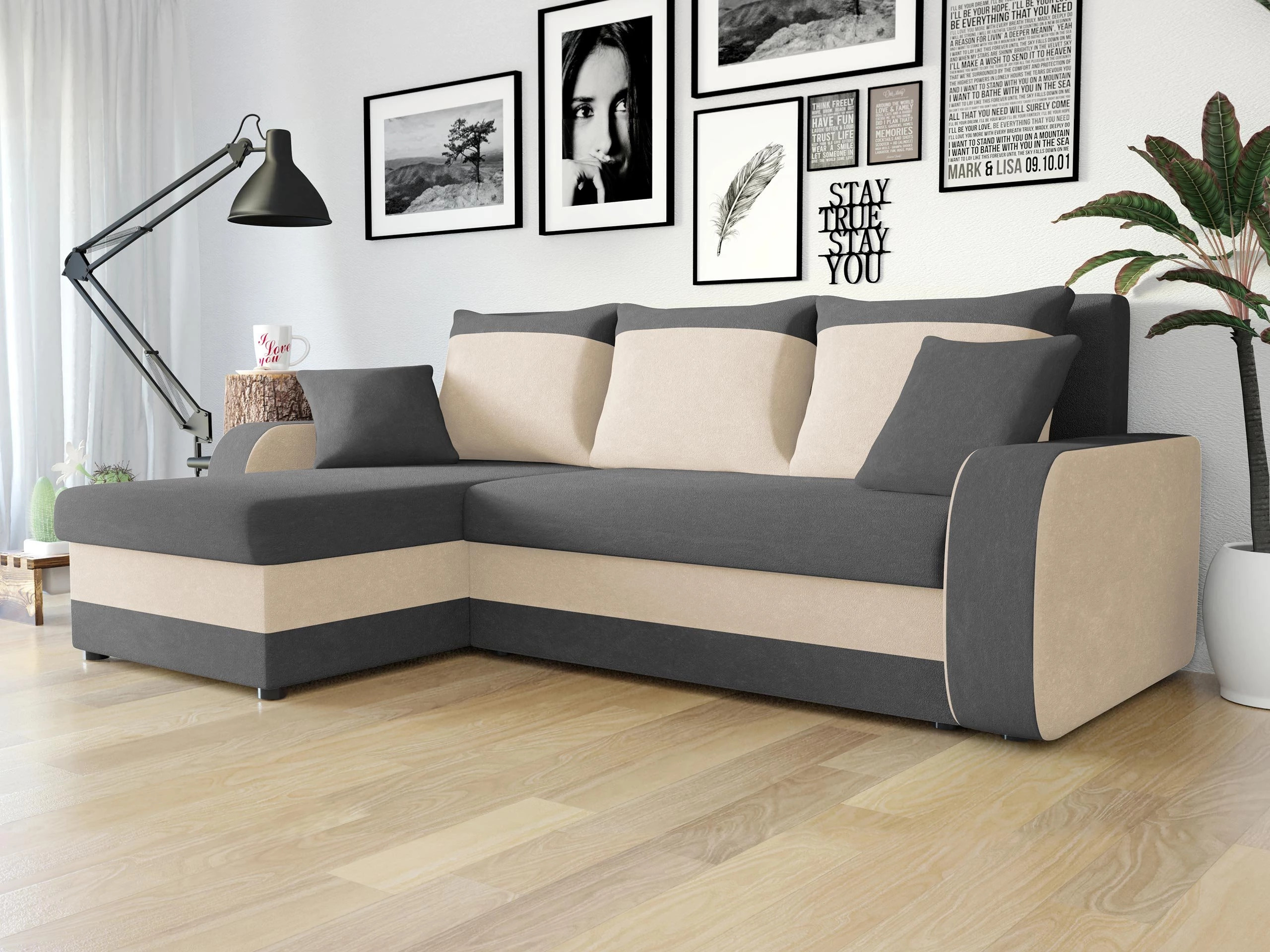 Stūra dīvāns Comfivo Melissa I (Mikrofaza 0027 + Mikrofaza 0031)