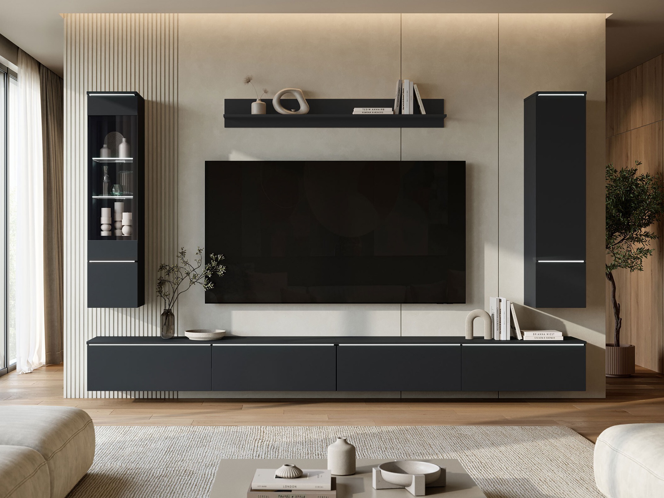 Viesistabas komplekts Mirfivo 110 (Melns)