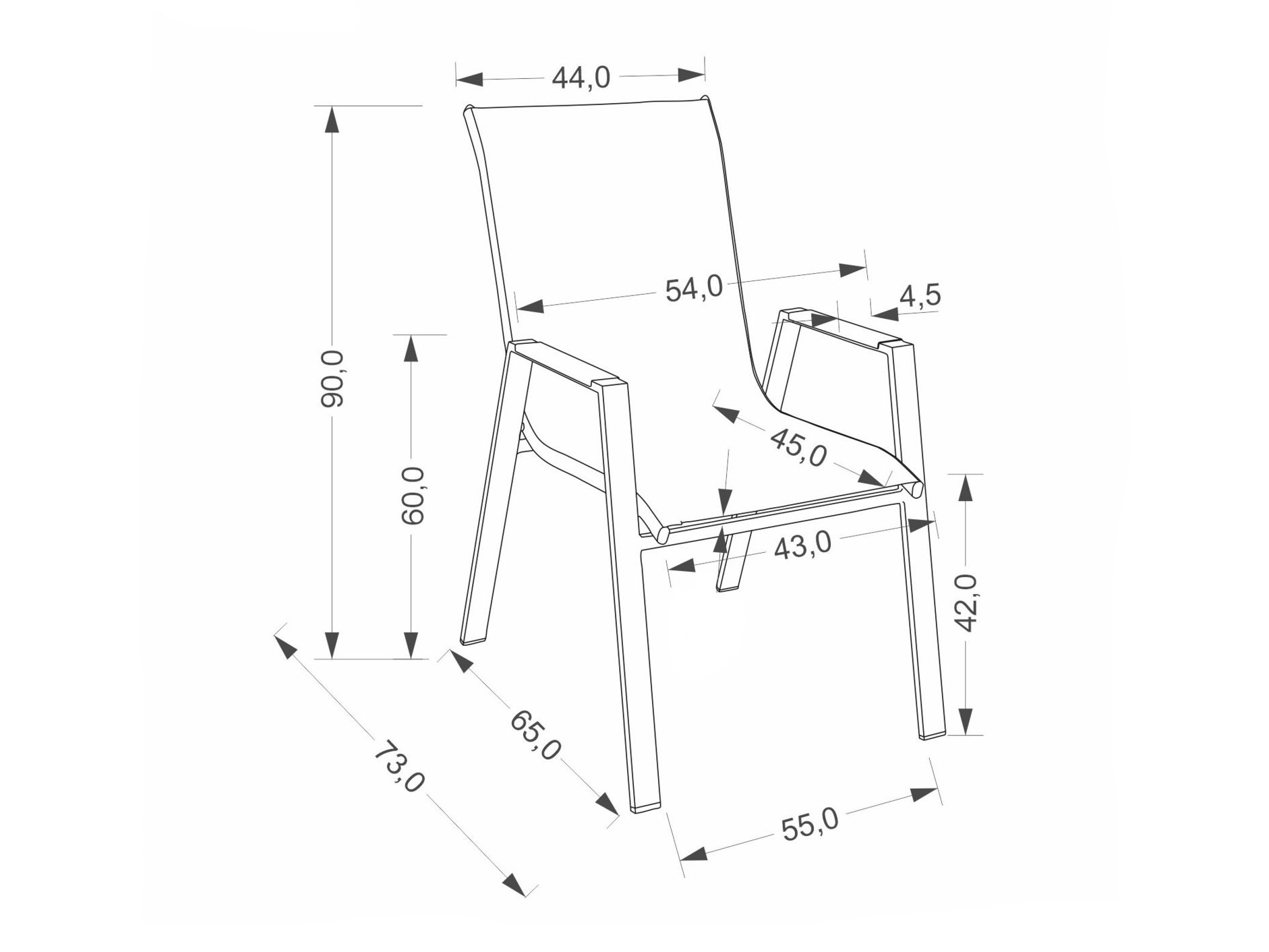 Dārza krēsls Houston 2140 (Pelēks + Antracīts)