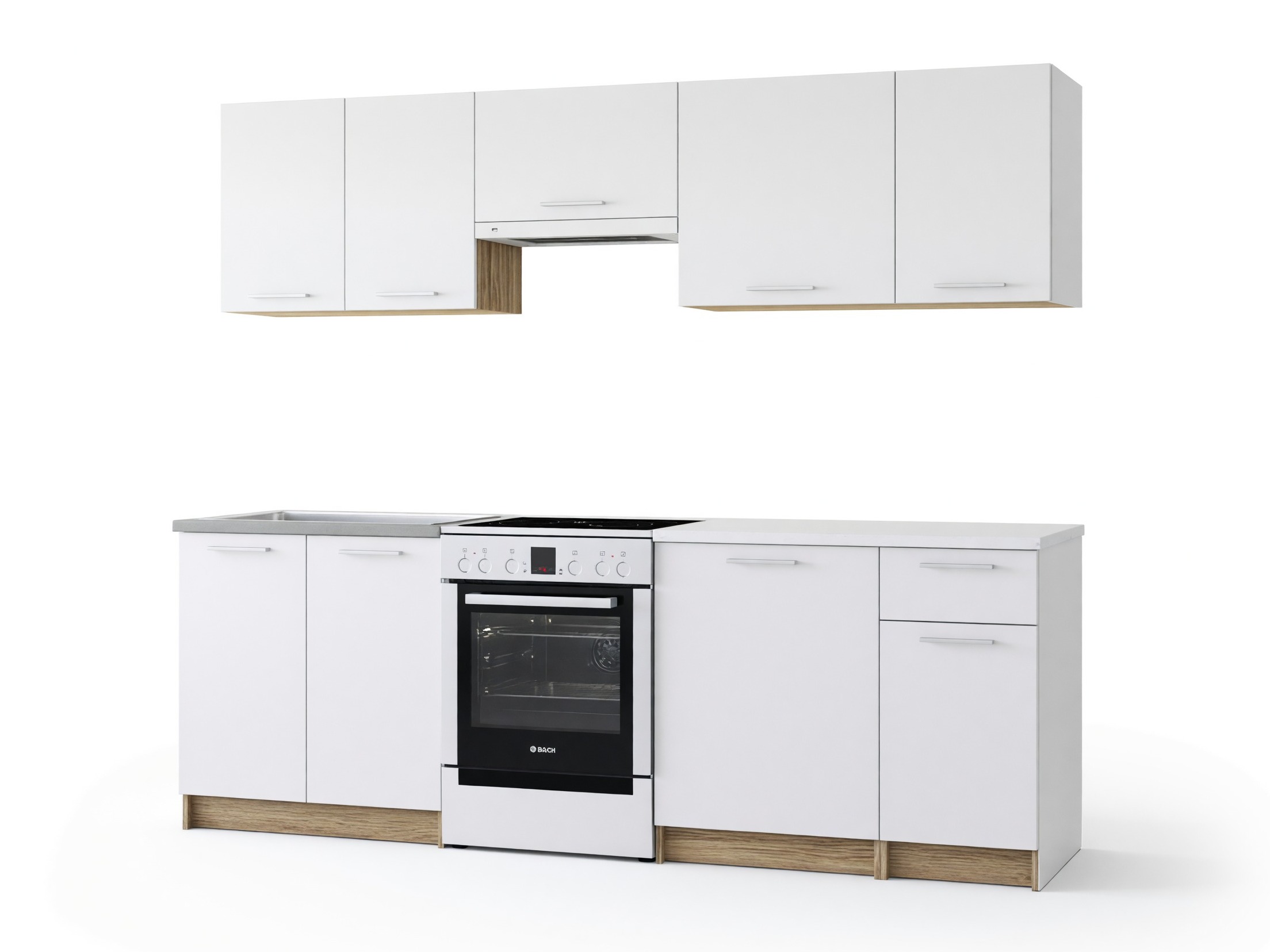 Virtuves komplekts Houston 856 (Balts + Sonomas ozols)