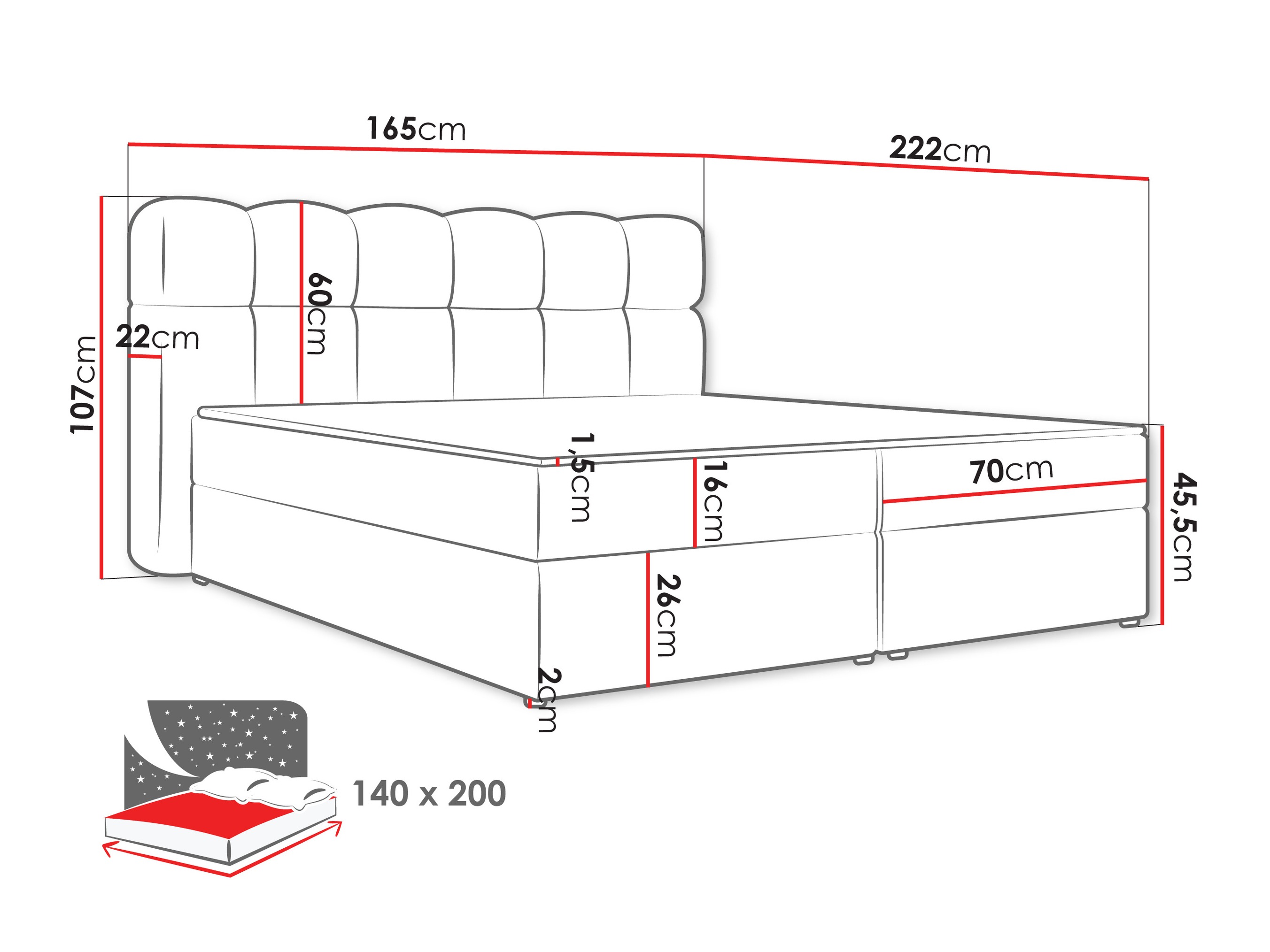 Kontinentālā gulta Stonecrest 113 (Lambi 03)