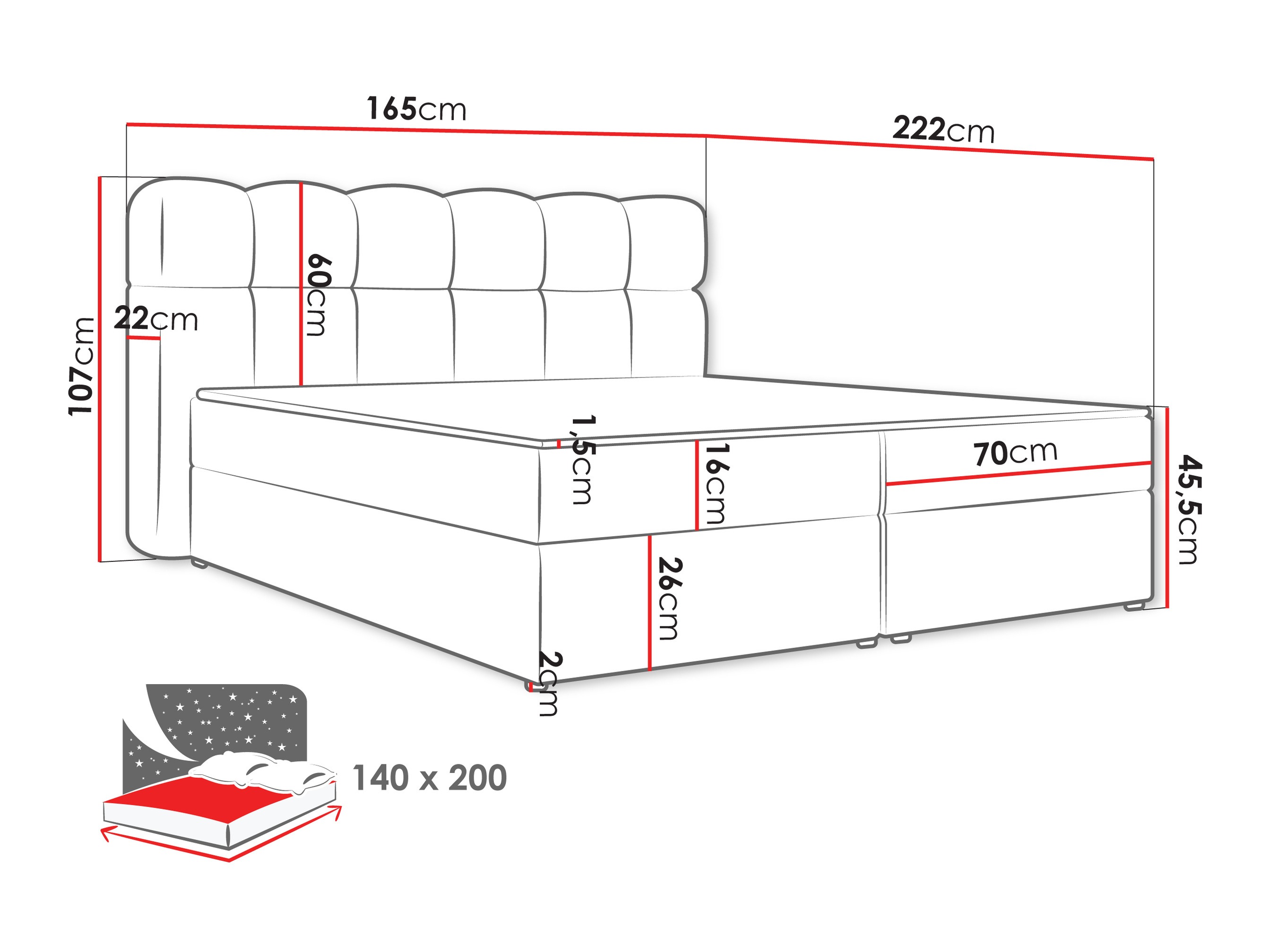 Kontinentālā gulta Stonecrest 113 (Lambi 06)
