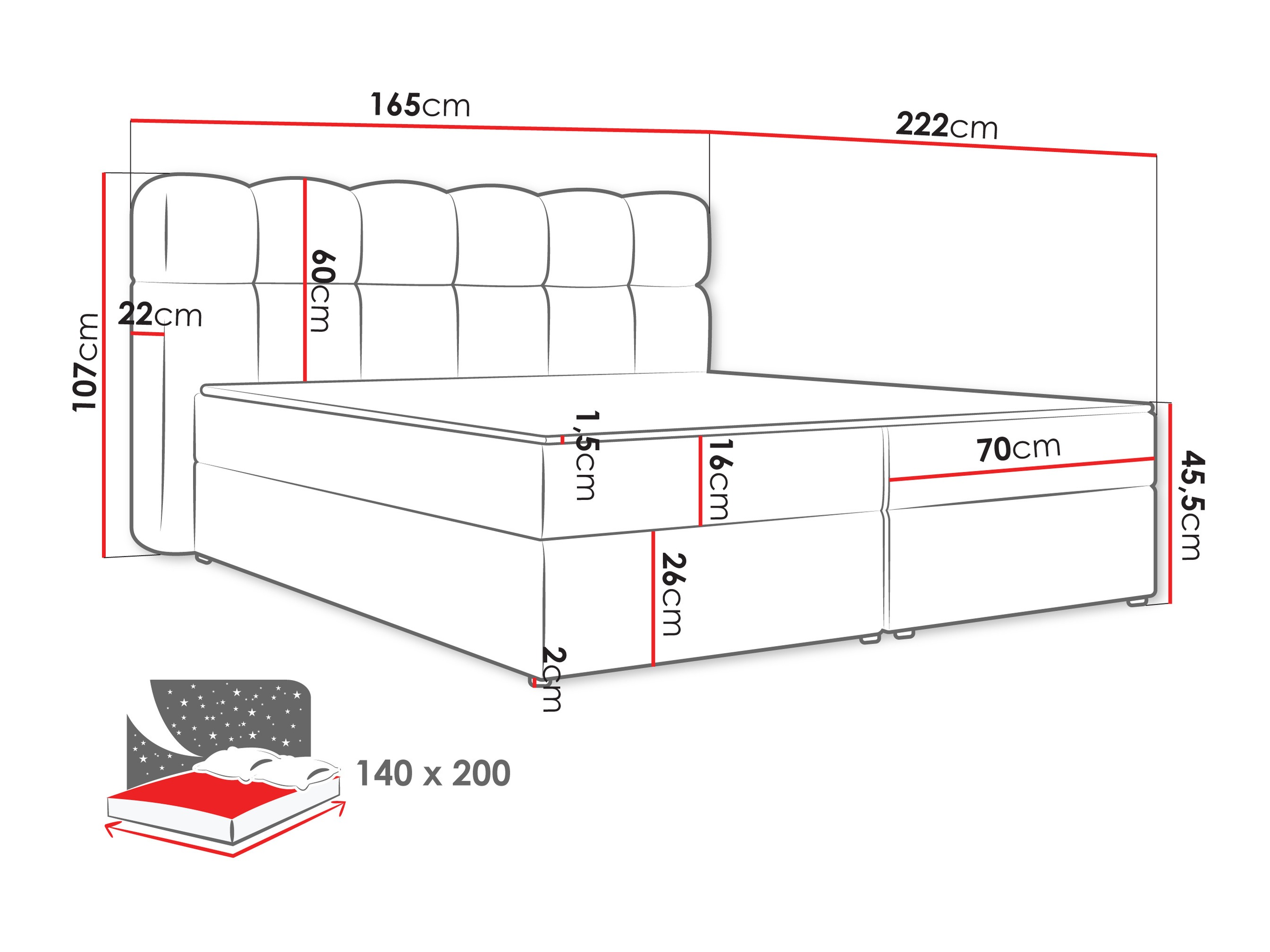 Kontinentālā gulta Stonecrest 113 (Lambi 07)