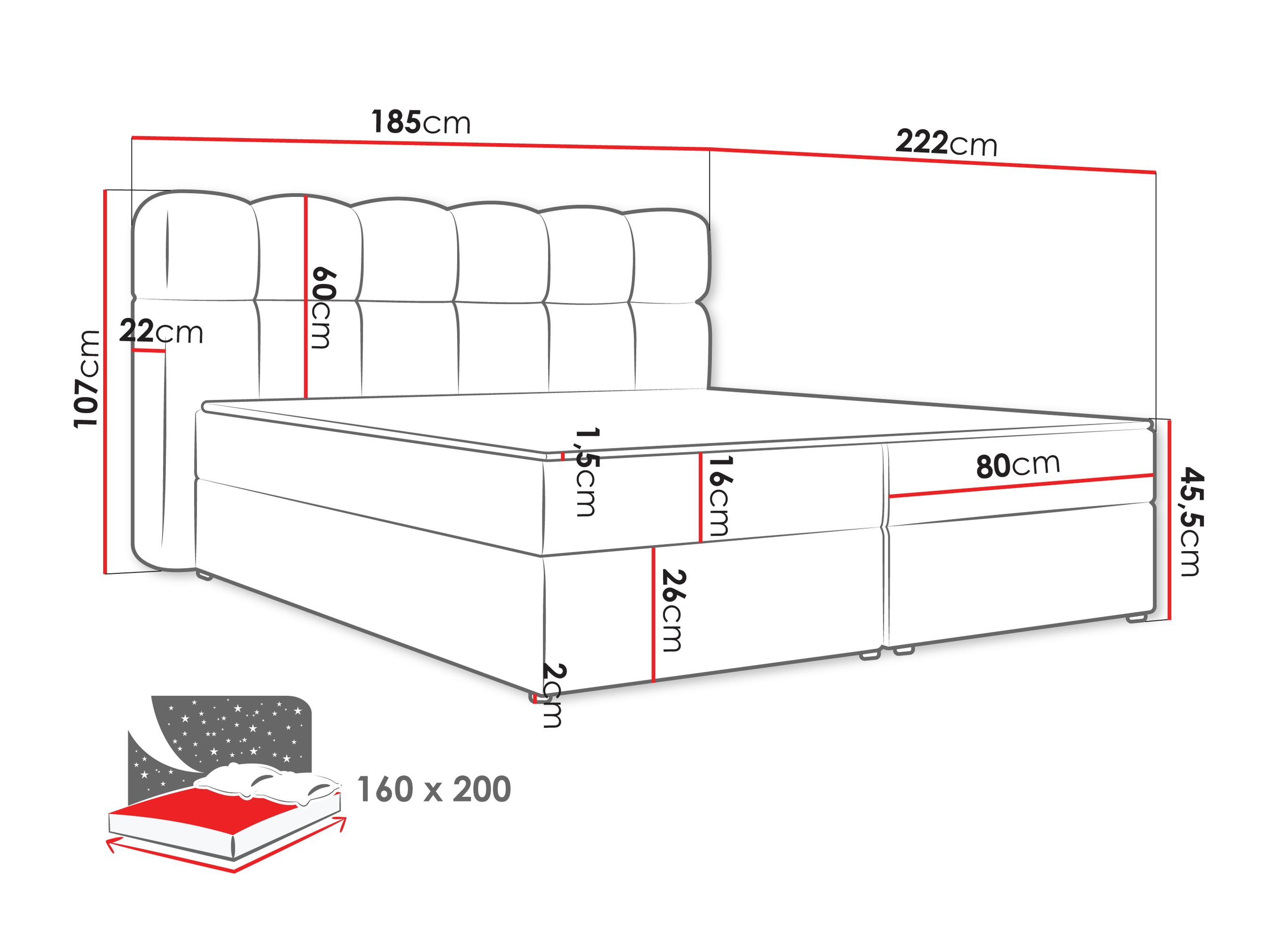 Kontinentālā gulta Stonecrest 113 (Lambi 03)