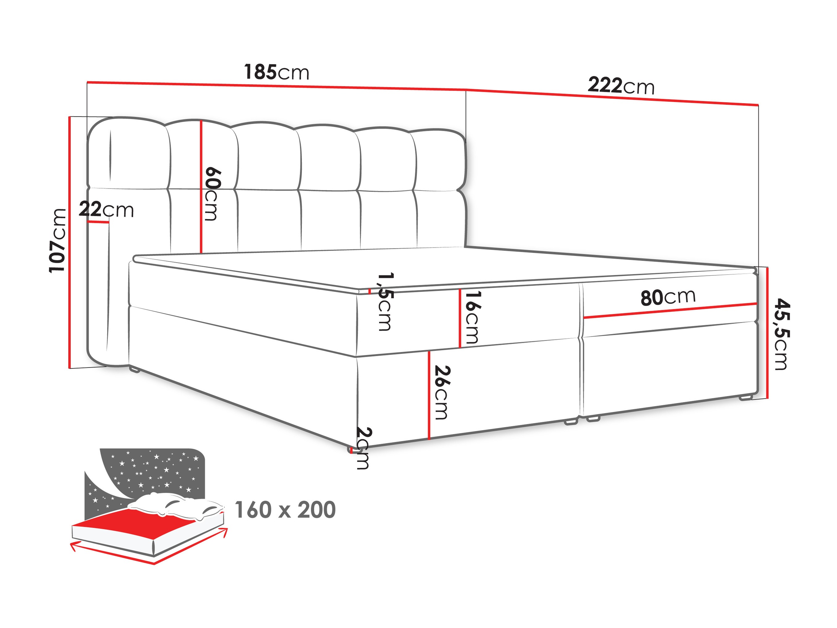 Kontinentālā gulta Stonecrest 113 (Lambi 04)