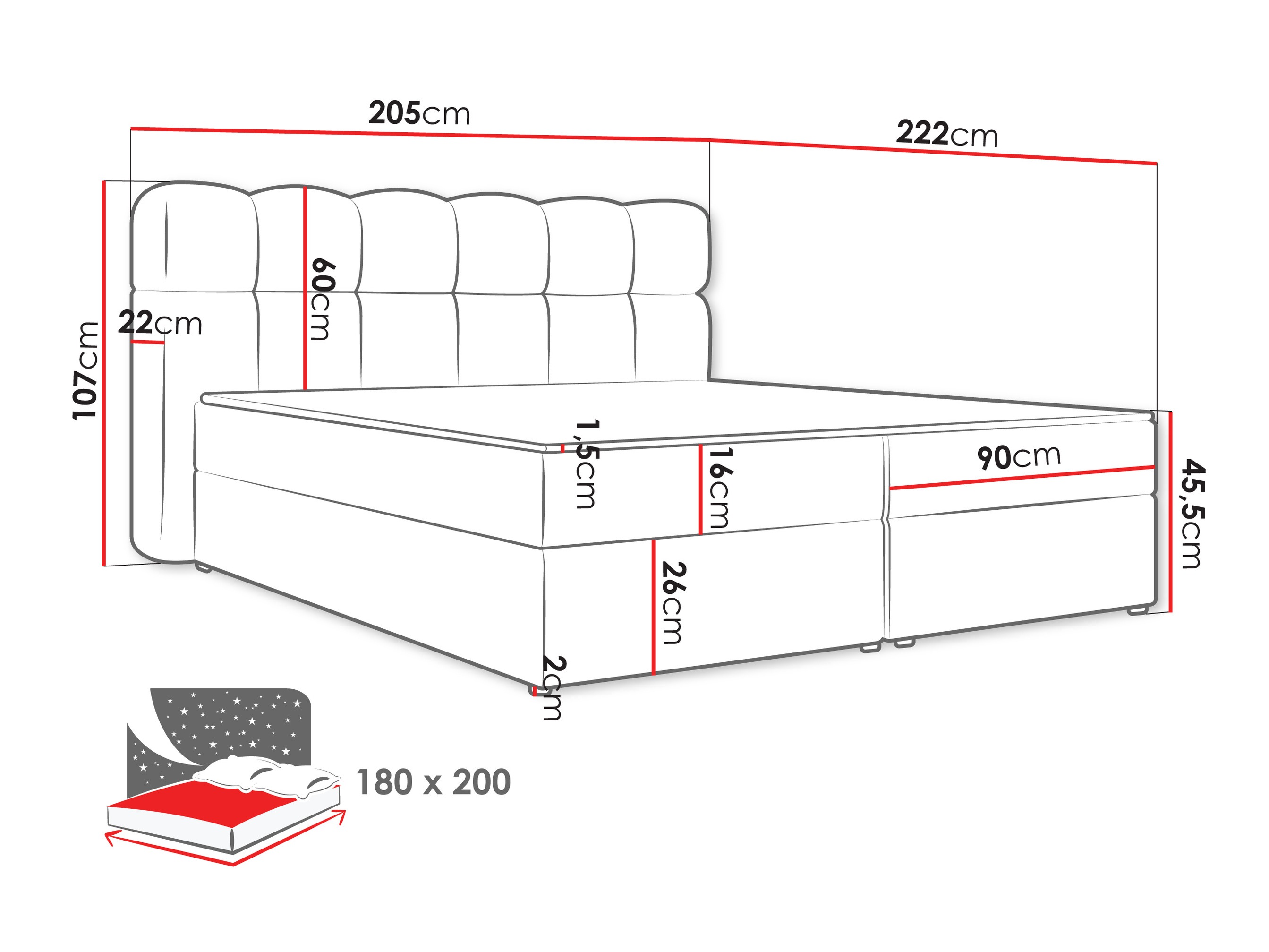 Kontinentālā gulta Stonecrest 113 (Lambi 03)