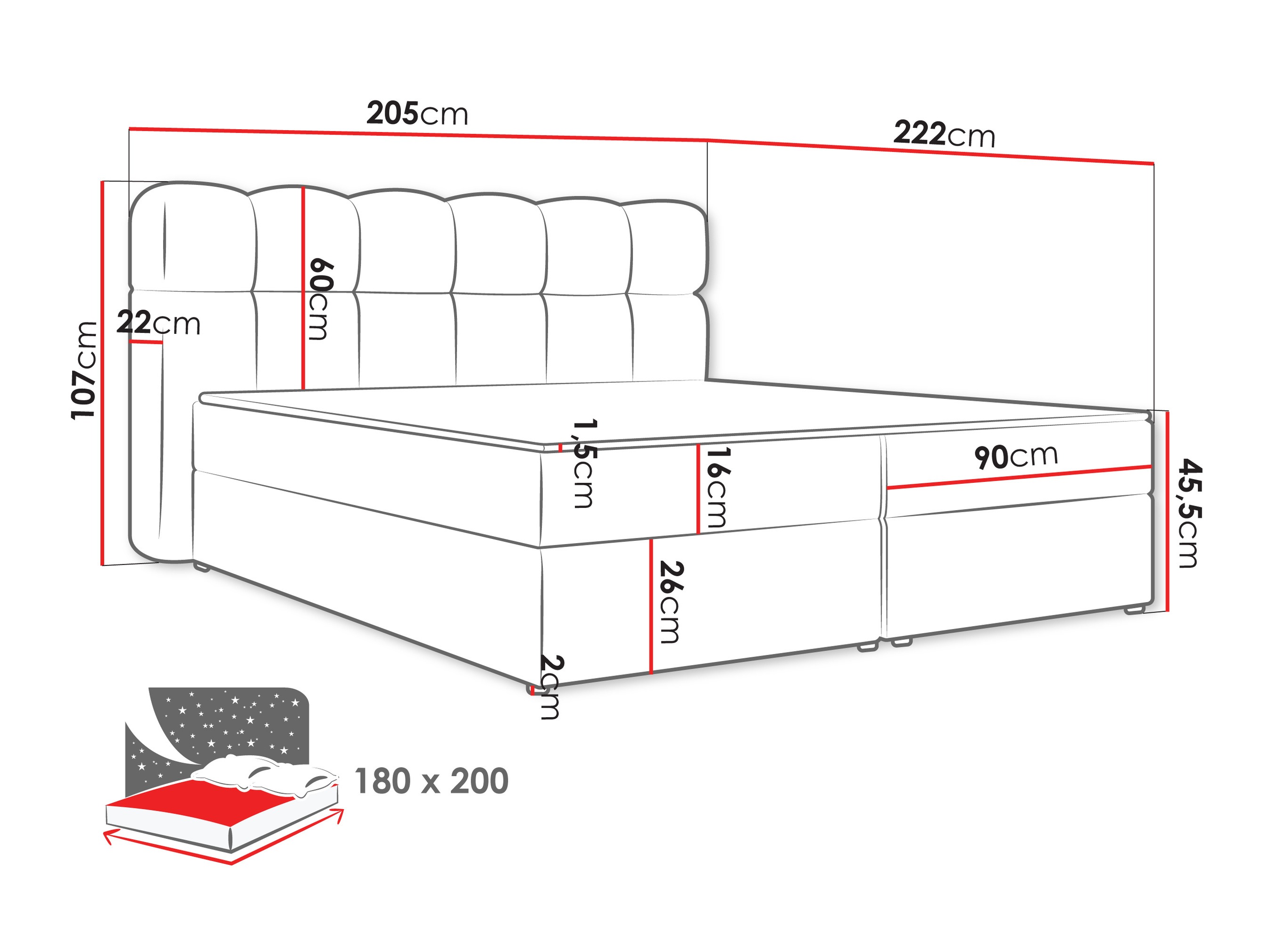 Kontinentālā gulta Stonecrest 113 (Lambi 04)