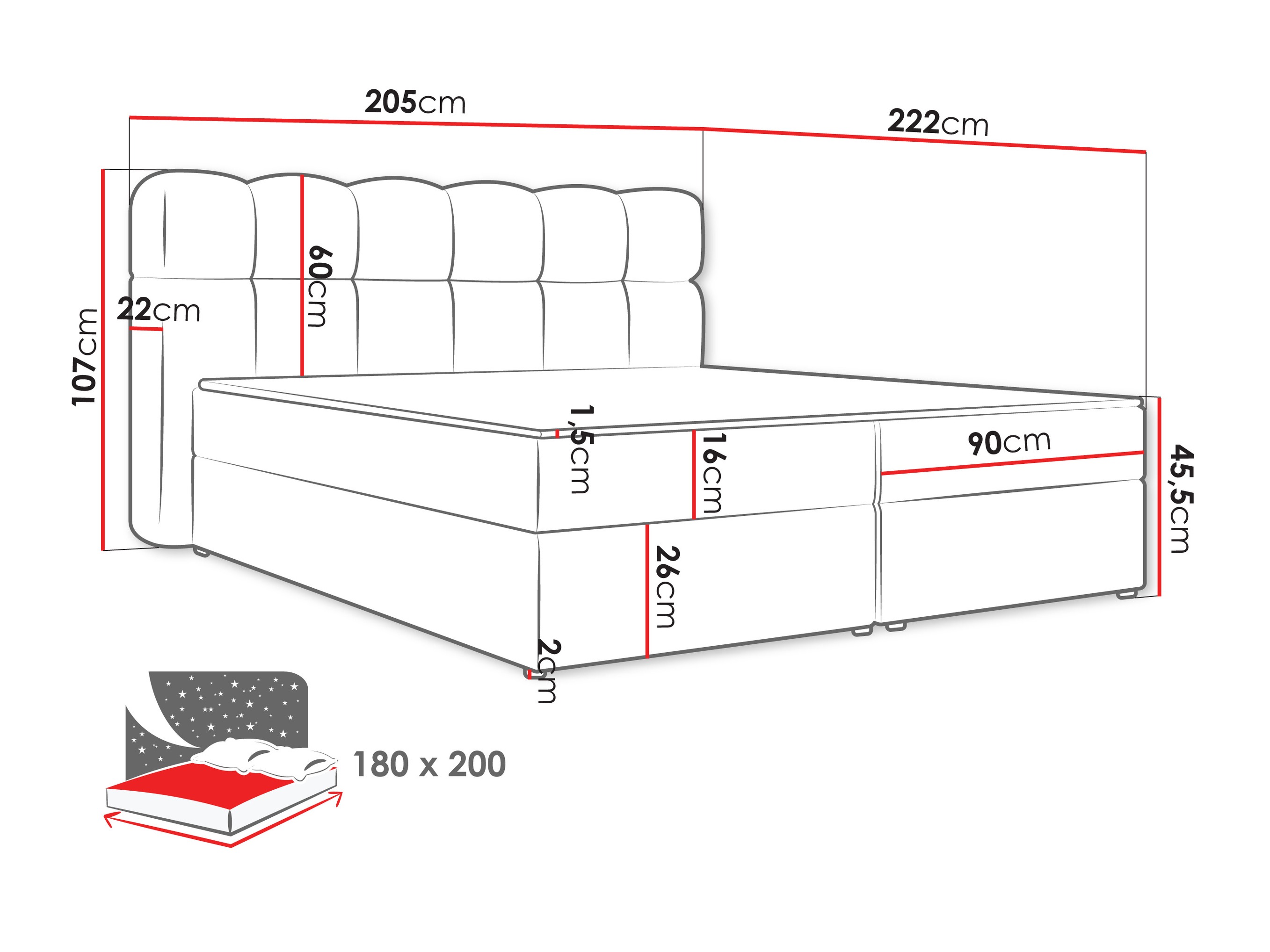 Kontinentālā gulta Stonecrest 113 (Lambi 07)