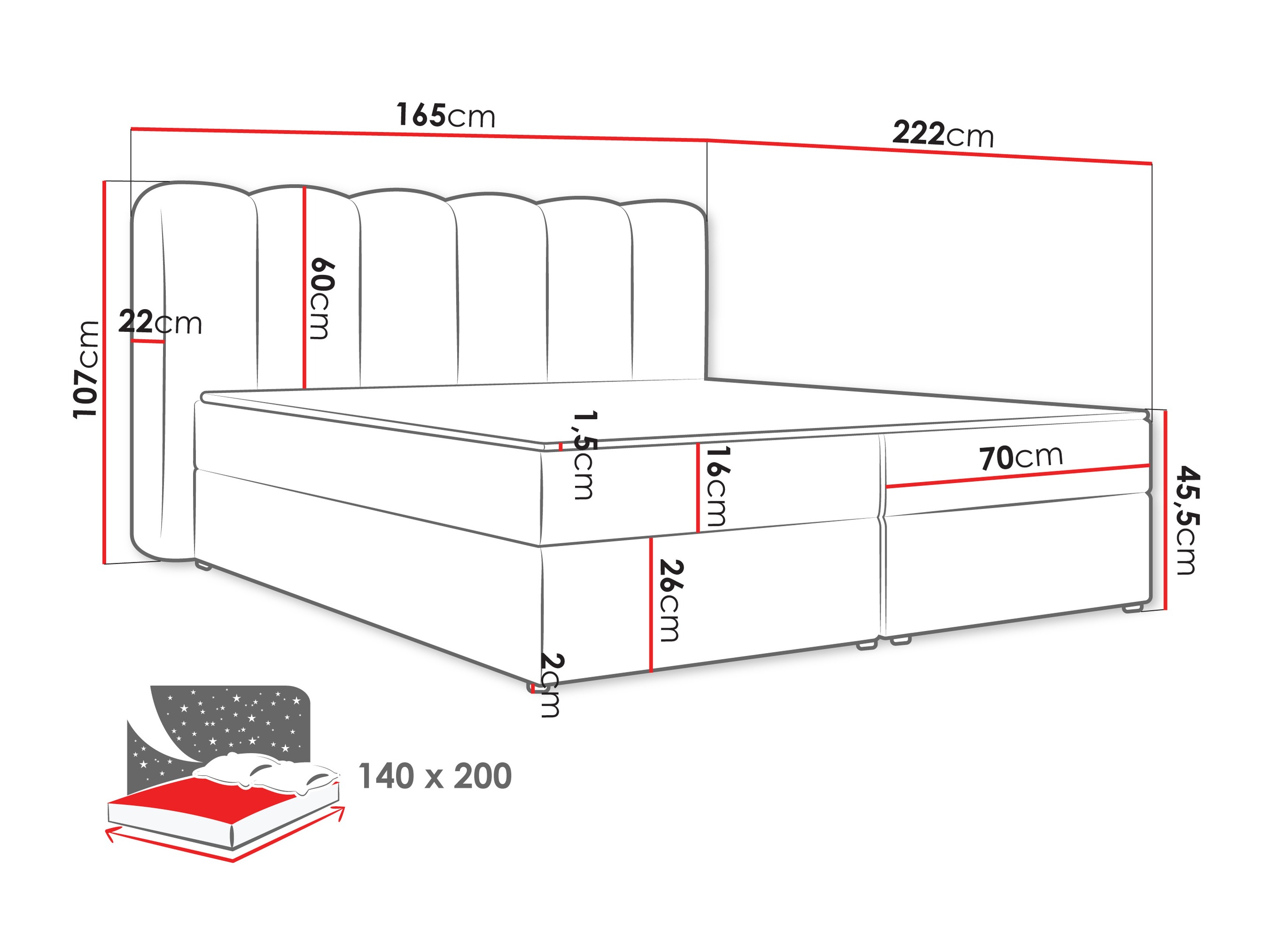 Kontinentālā gulta Stonecrest 112 (Lambi 04)