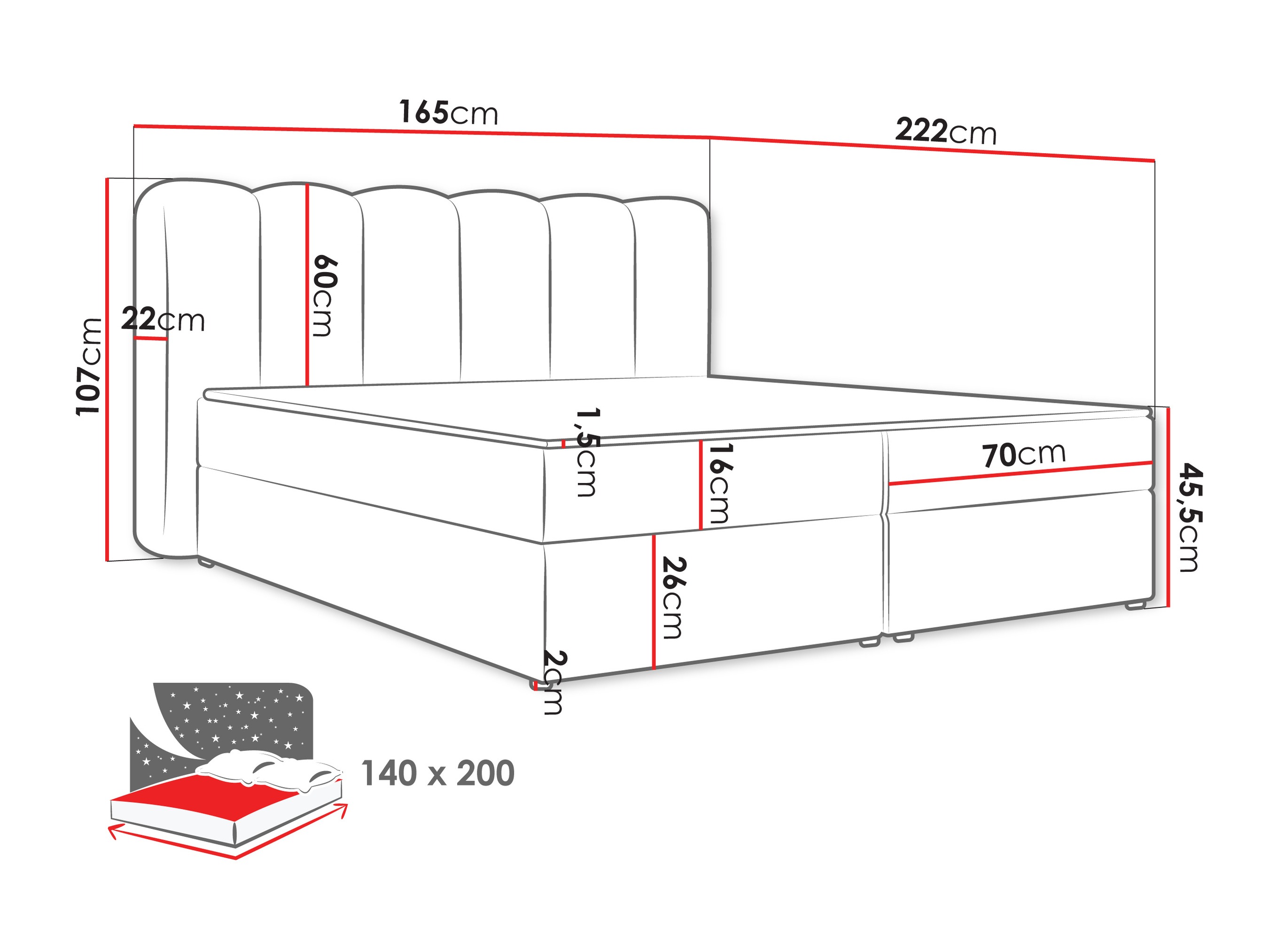 Kontinentālā gulta Stonecrest 112 (Lambi 07)