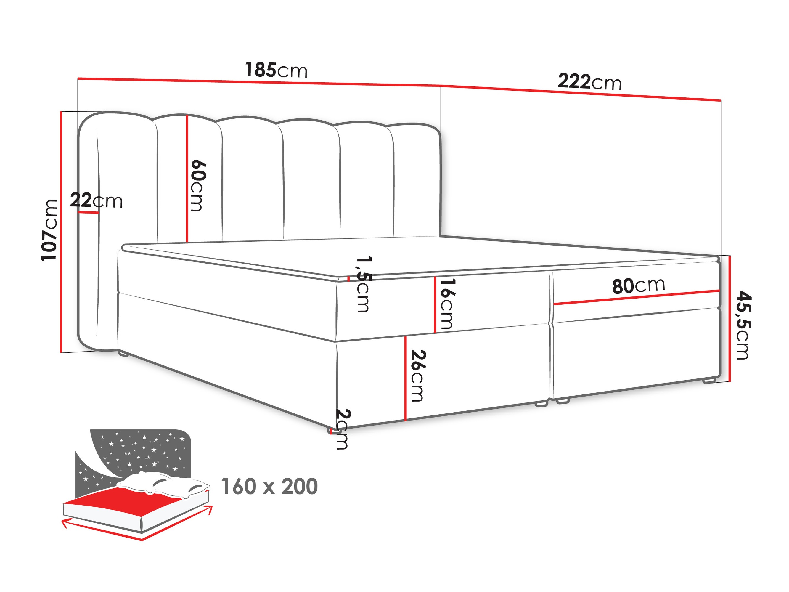 Kontinentālā gulta Stonecrest 112 (Lambi 07)