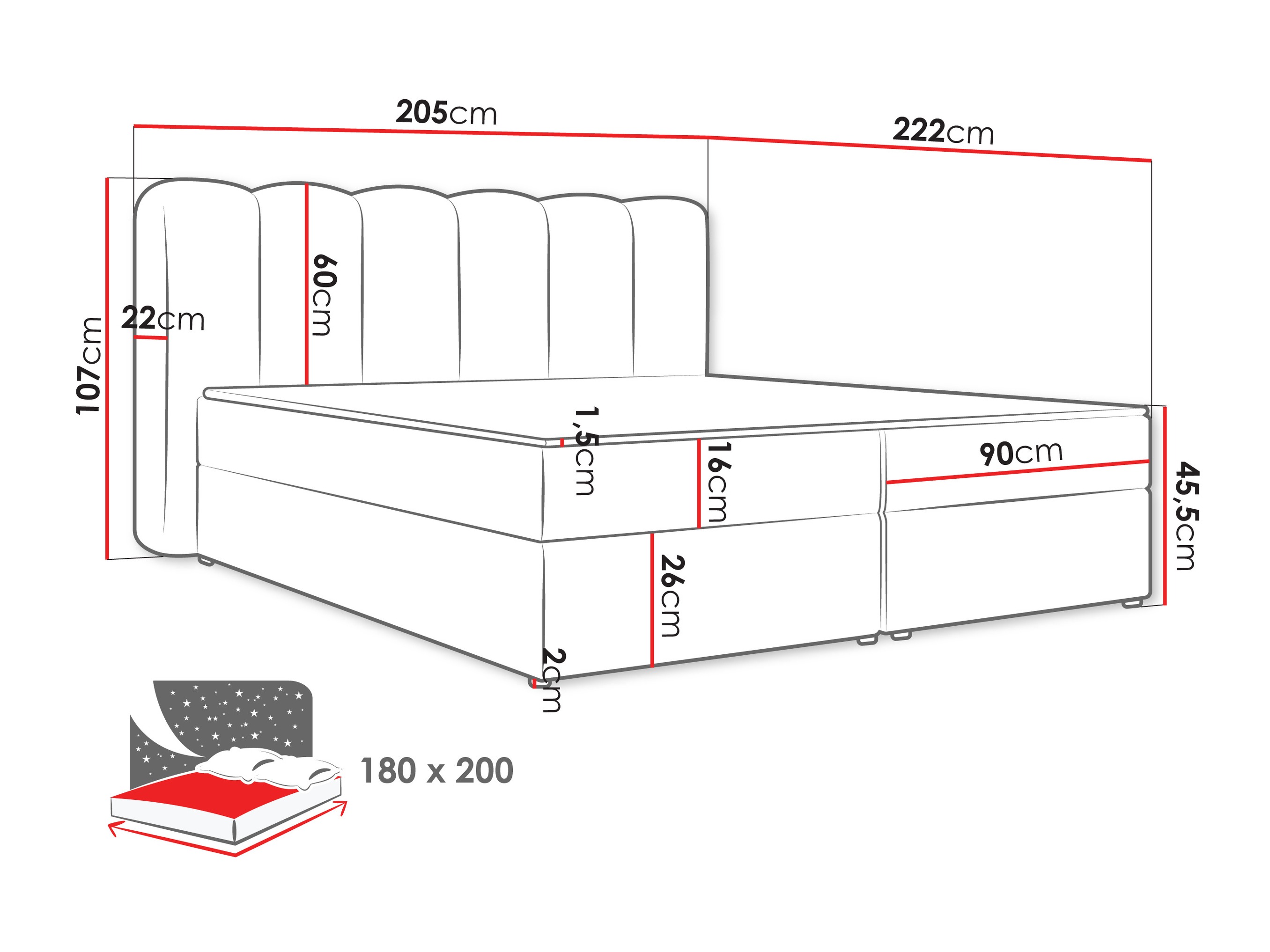 Kontinentālā gulta Stonecrest 112 (Lambi 08)