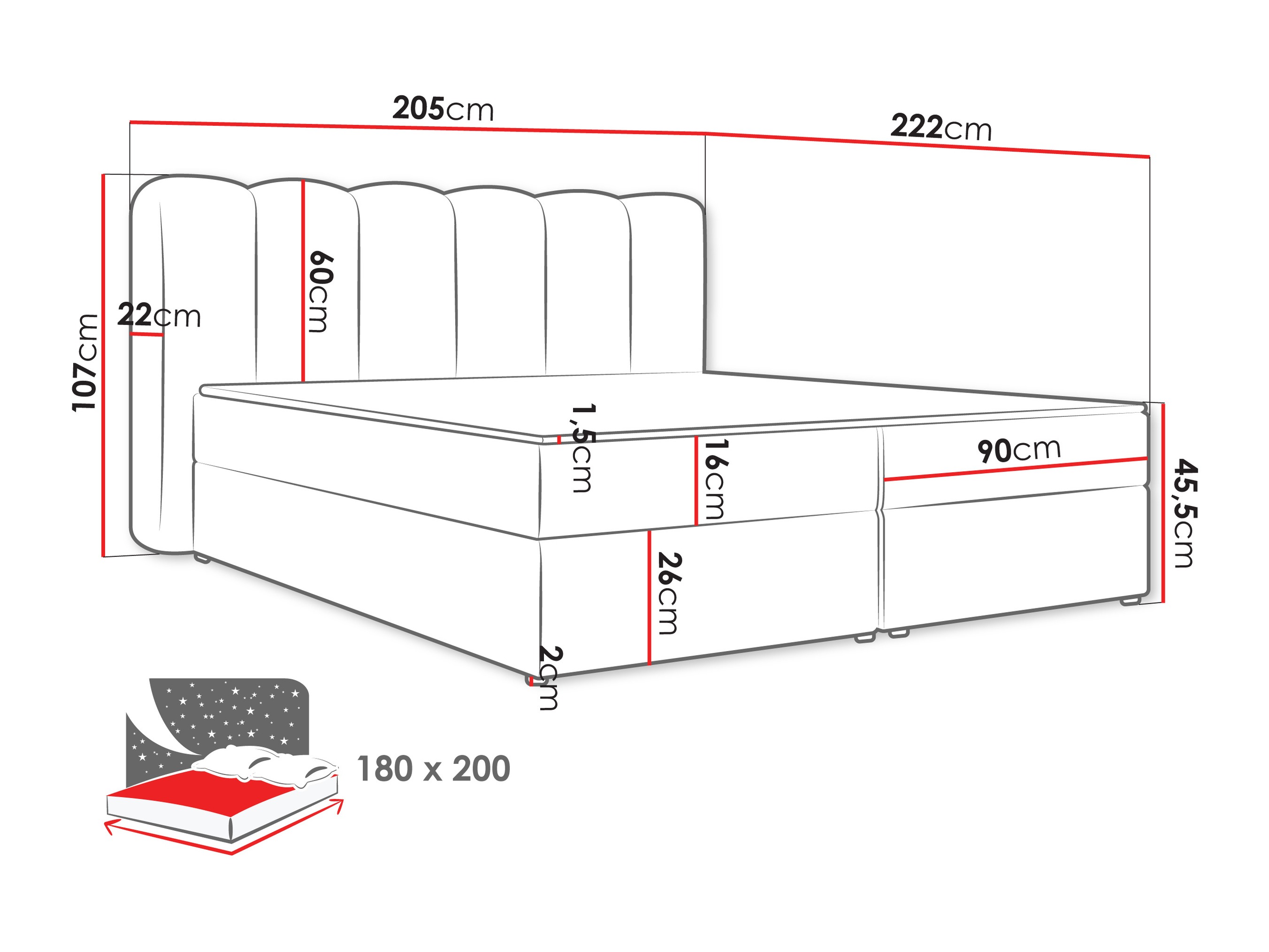 Kontinentālā gulta Stonecrest 112 (Lambi 12)