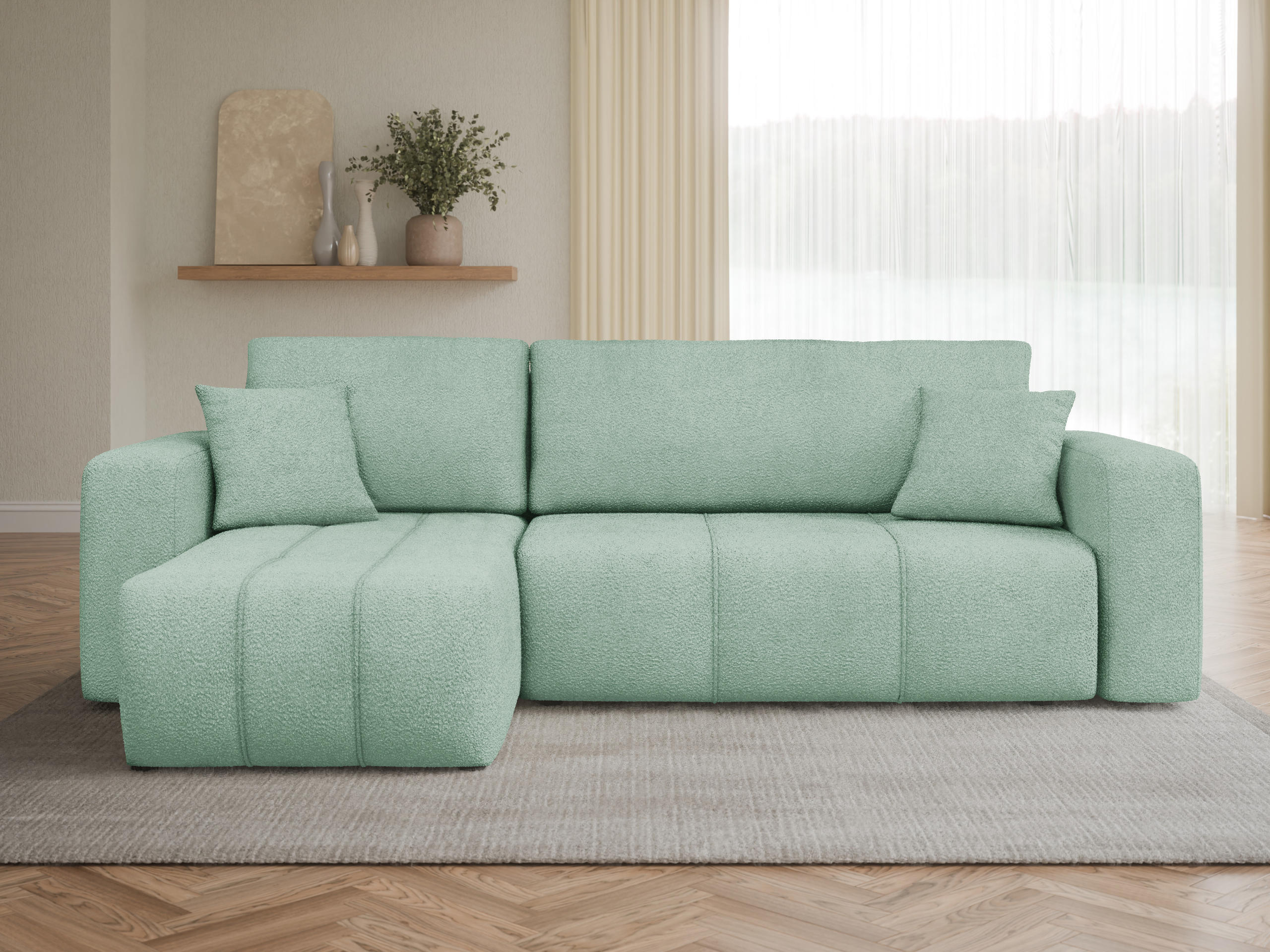 Stūra dīvāns Comfivo Laurus (Coral 55)