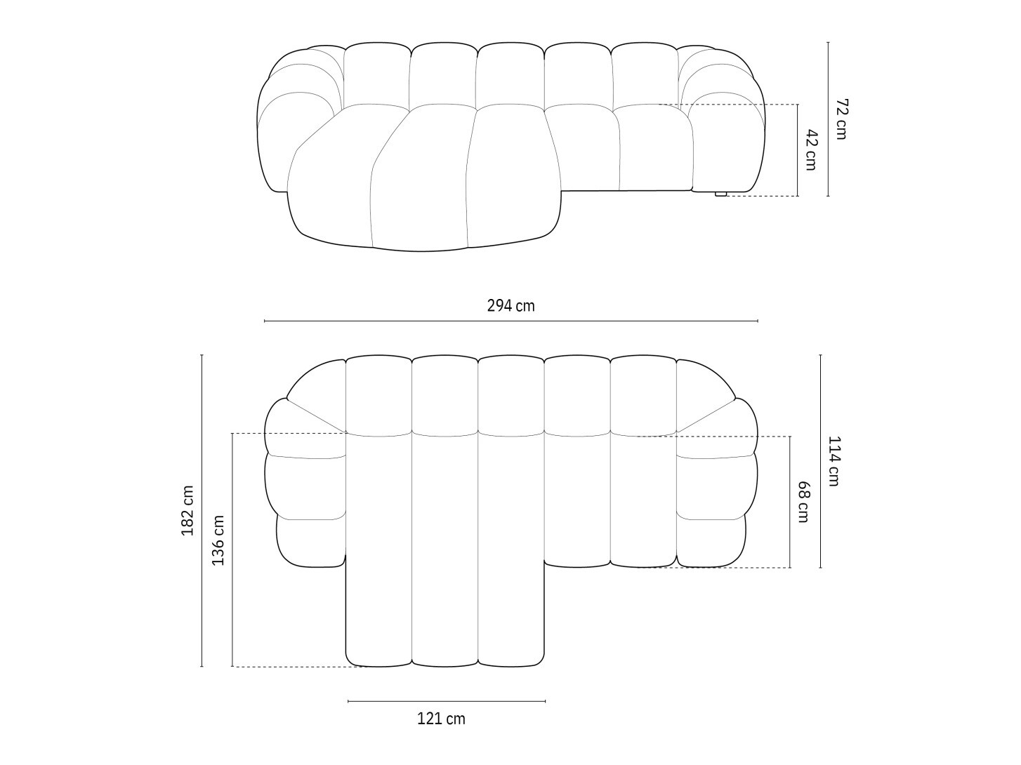Stūra dīvāns Cirnolu 105 (Bubble 10)