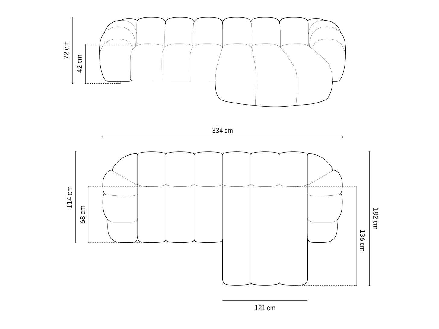 Stūra dīvāns Cirnolu 103 (Bubble 10)
