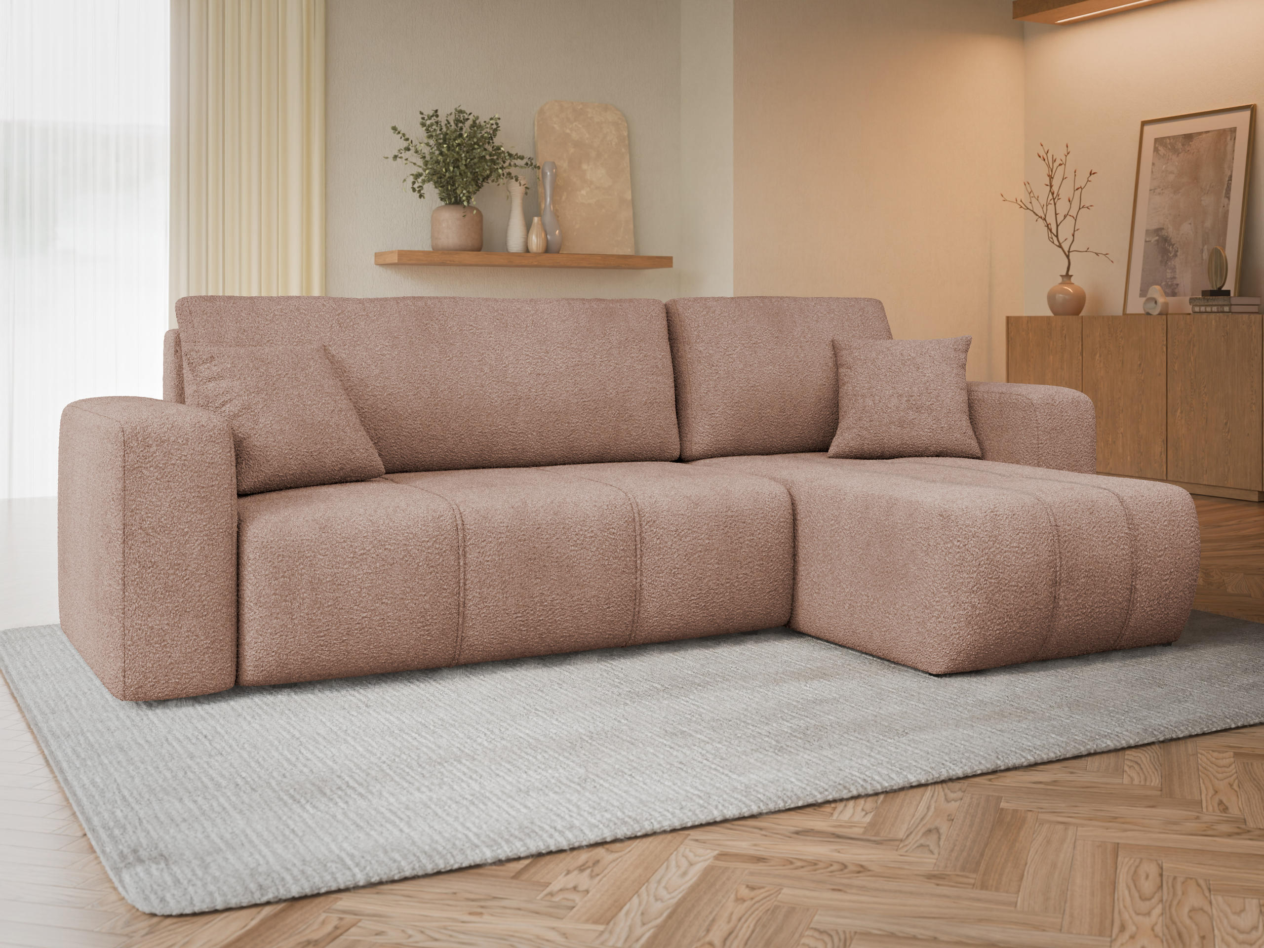 Stūra dīvāns Comfivo Laurus (Coral 45)