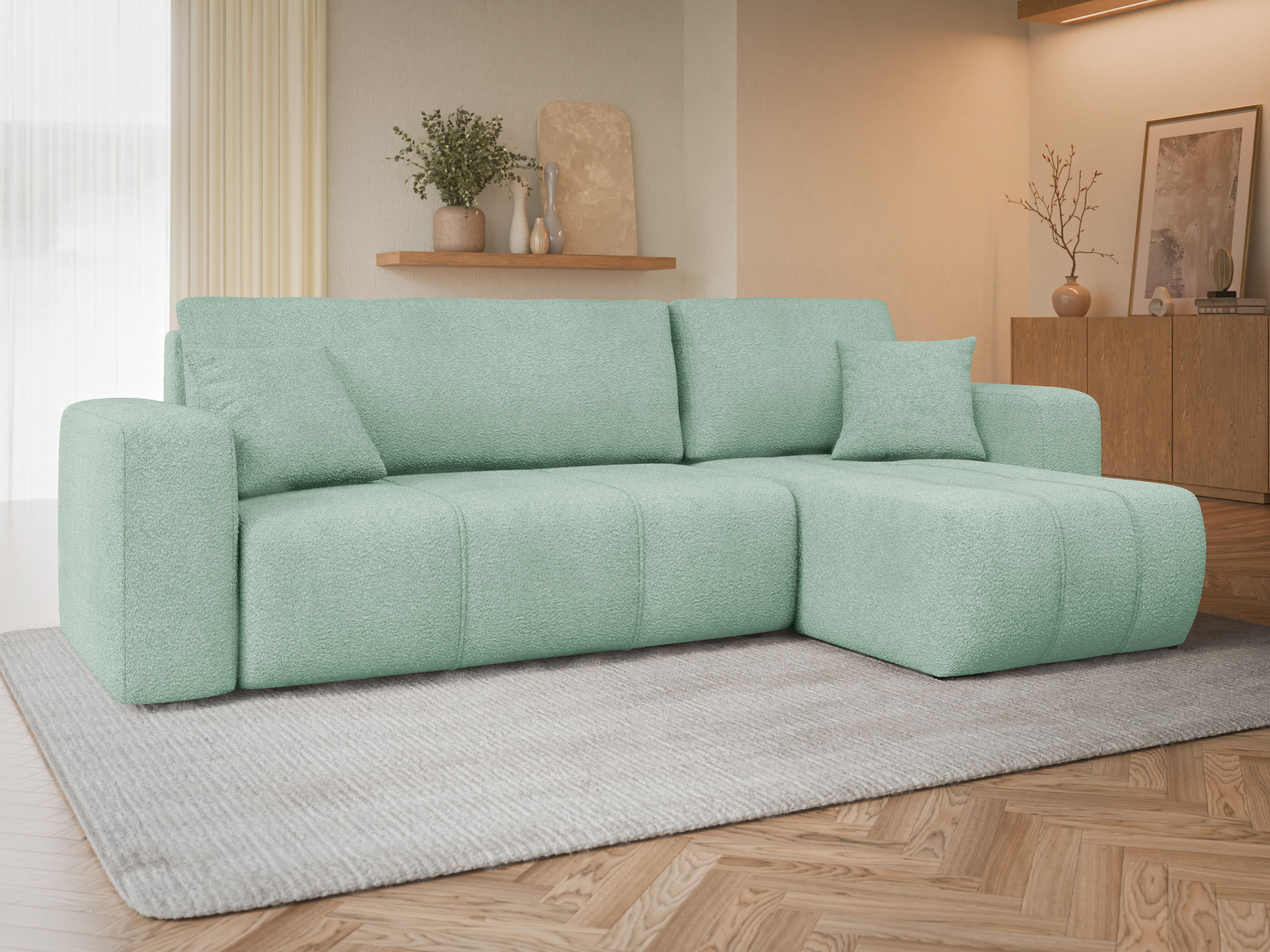 Stūra dīvāns Comfivo Laurus (Coral 55)