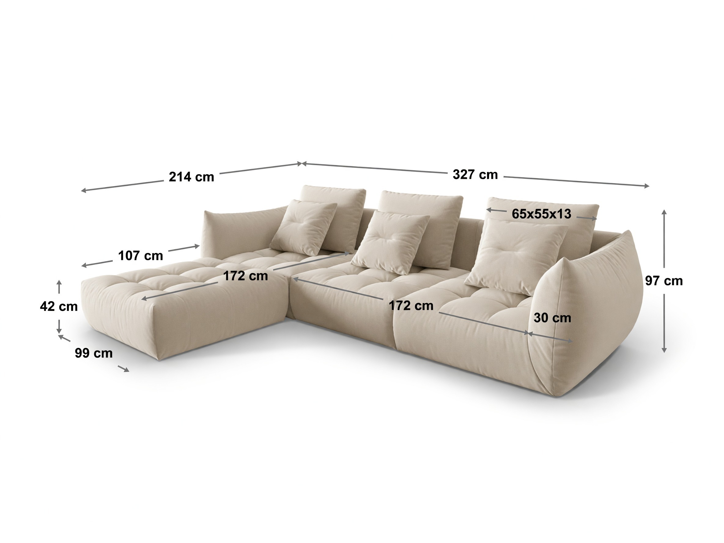 Moduļu stūra dīvāns Benorli 103 (Wind 84)