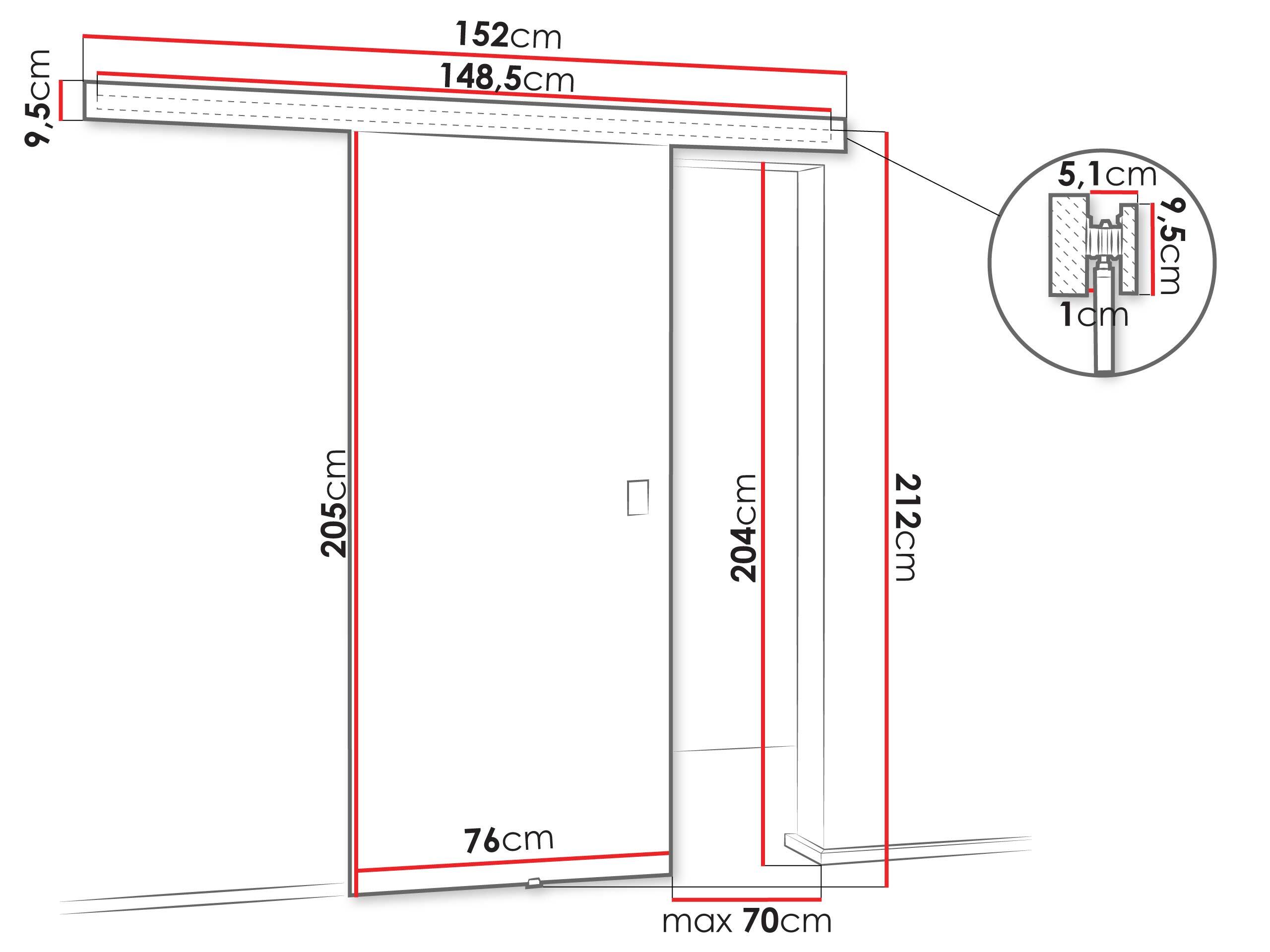 Bīdāmas durvis Dover 215 (Craft ozols)