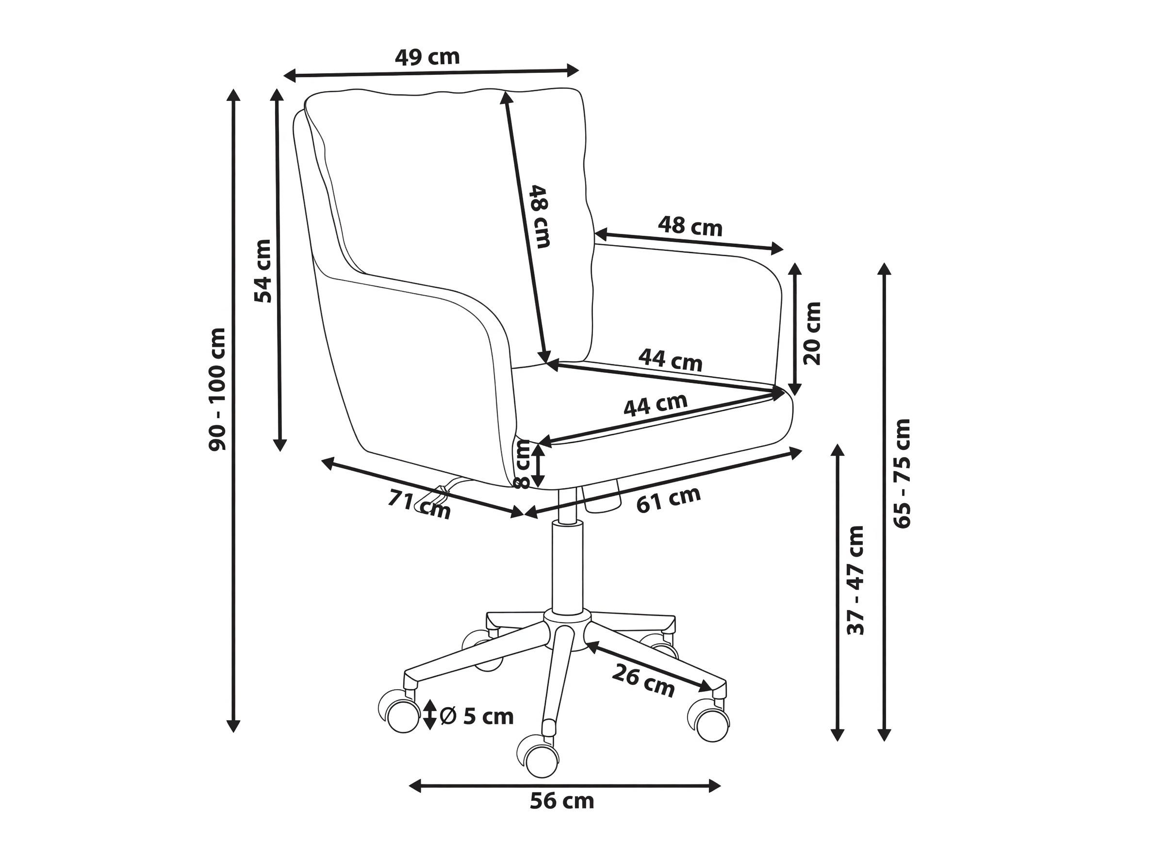 Biroja krēsls Berwyn 3324 (Pelēks)