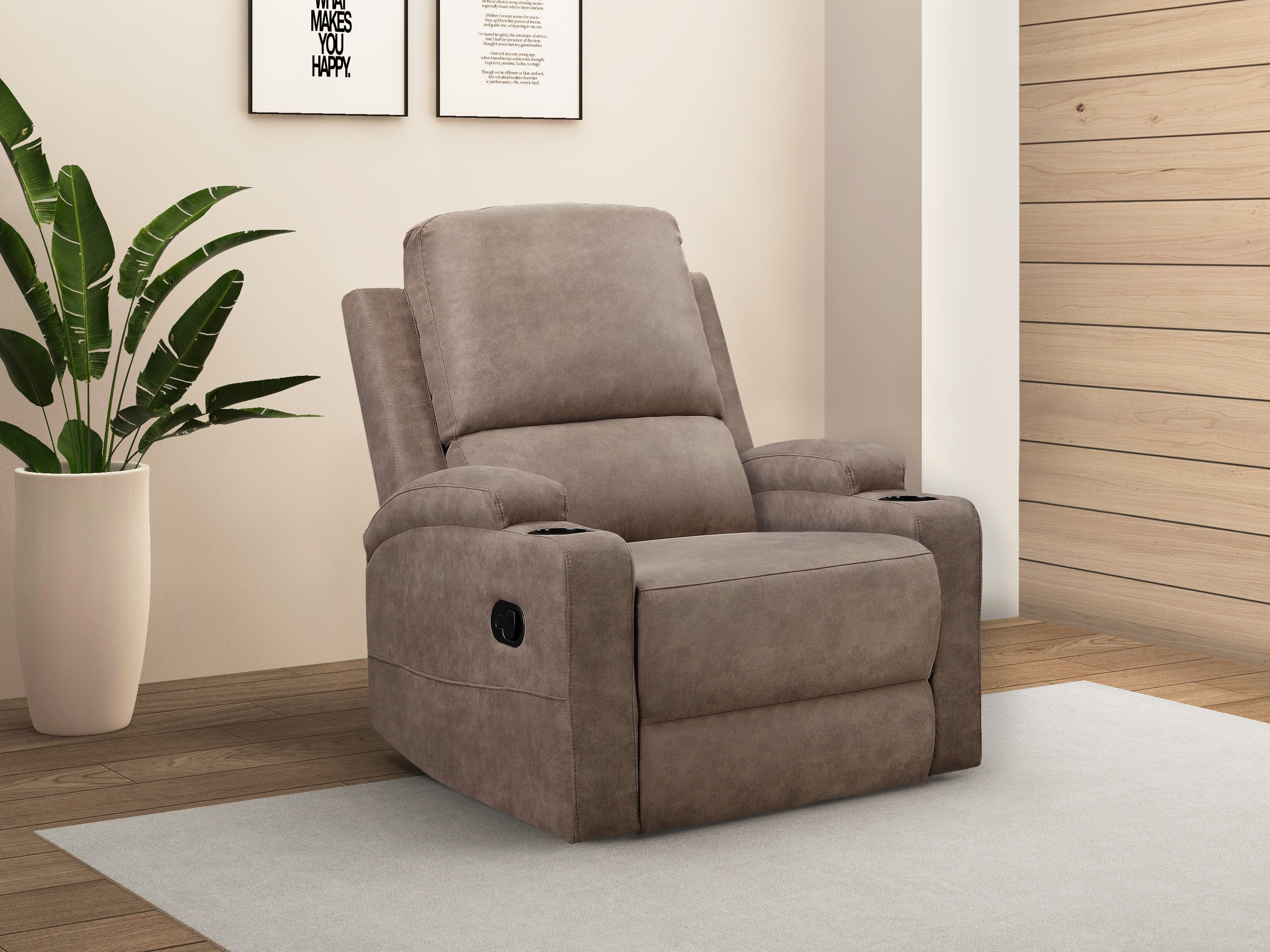 Atpūtas krēsls reglainer Denton 1565 (Taupe)