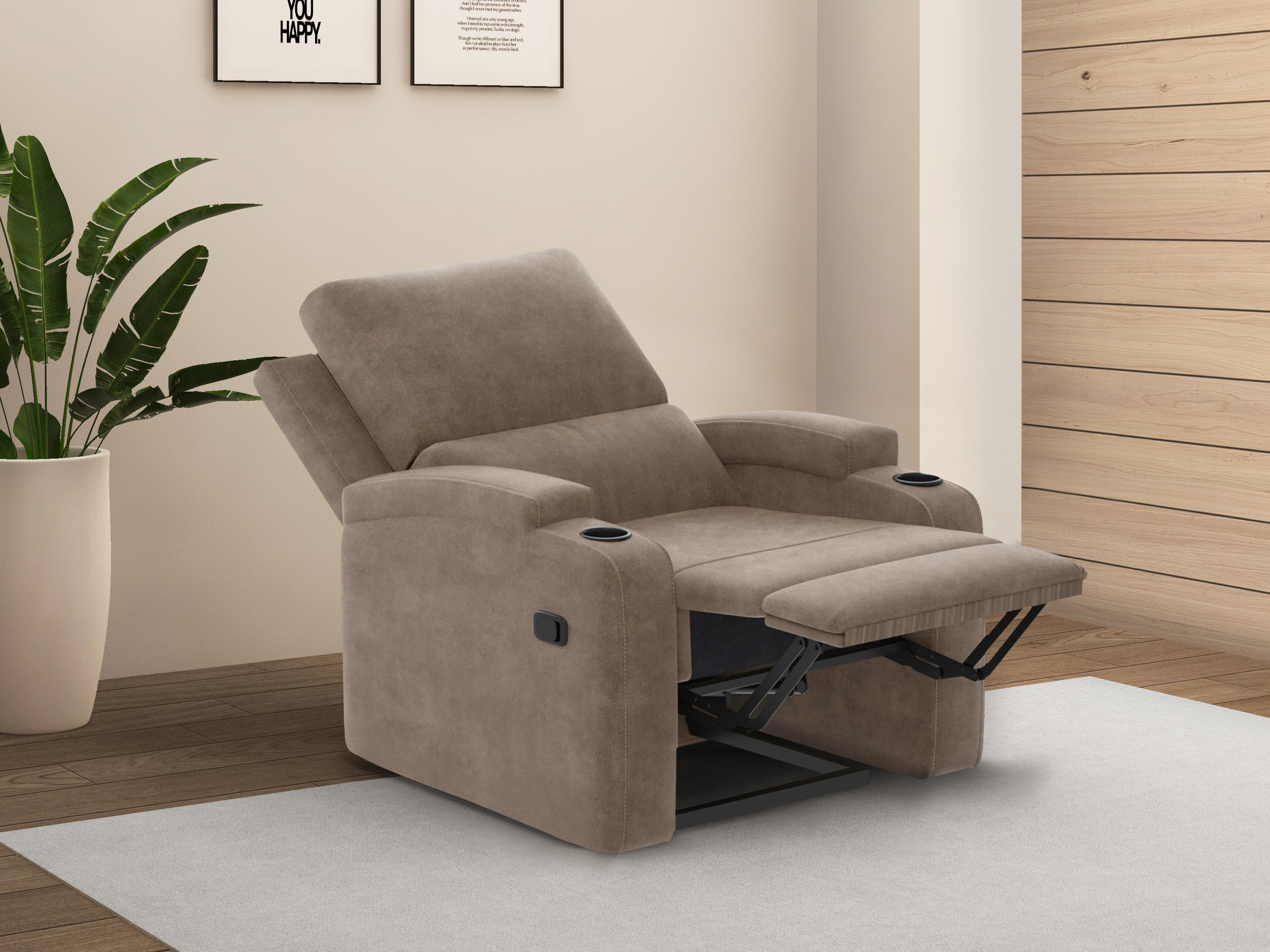 Atpūtas krēsls reglainer Denton 1565 (Taupe)