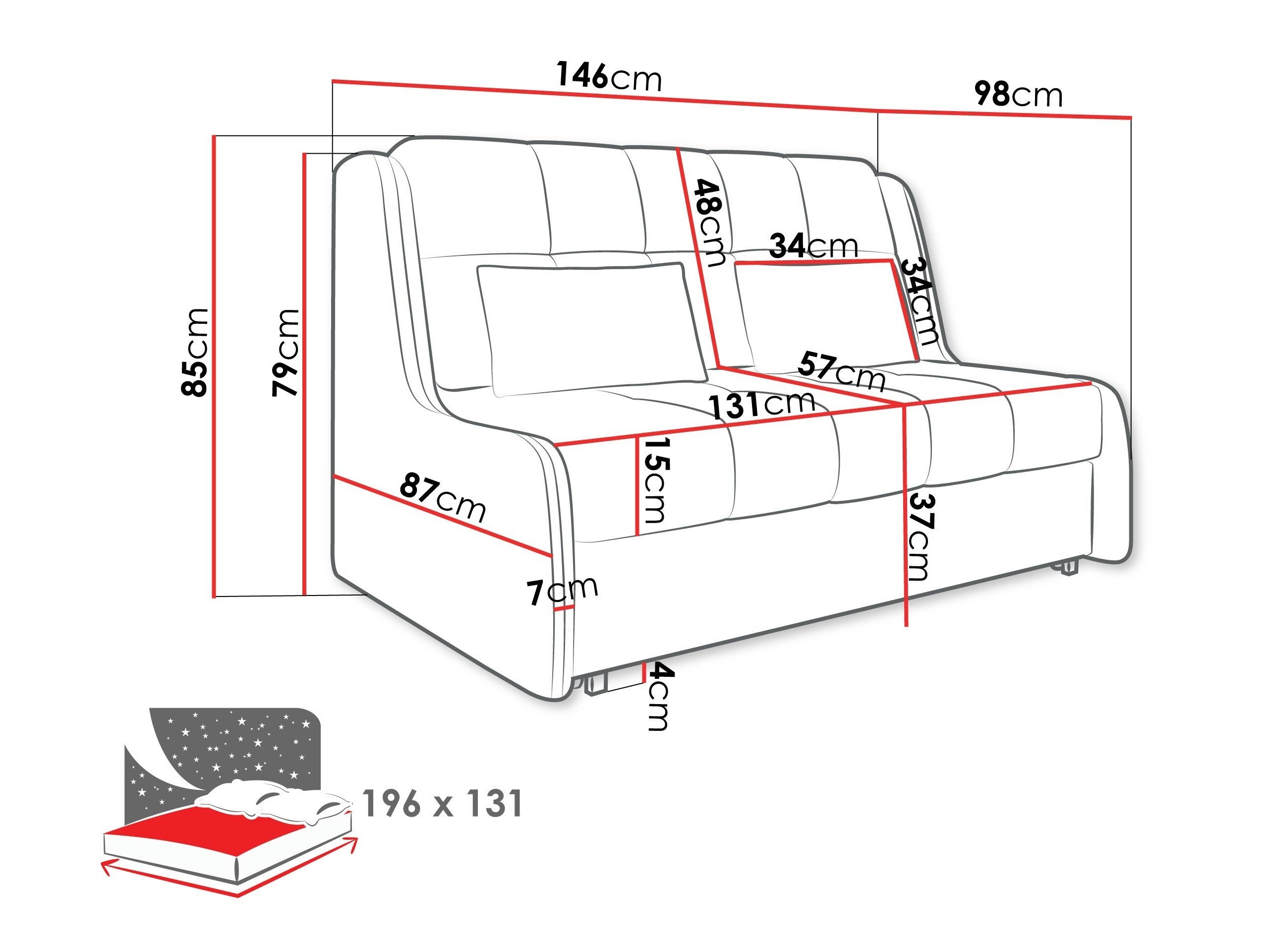 Dīvāns gulta Columbus 256 (Sereno 682)