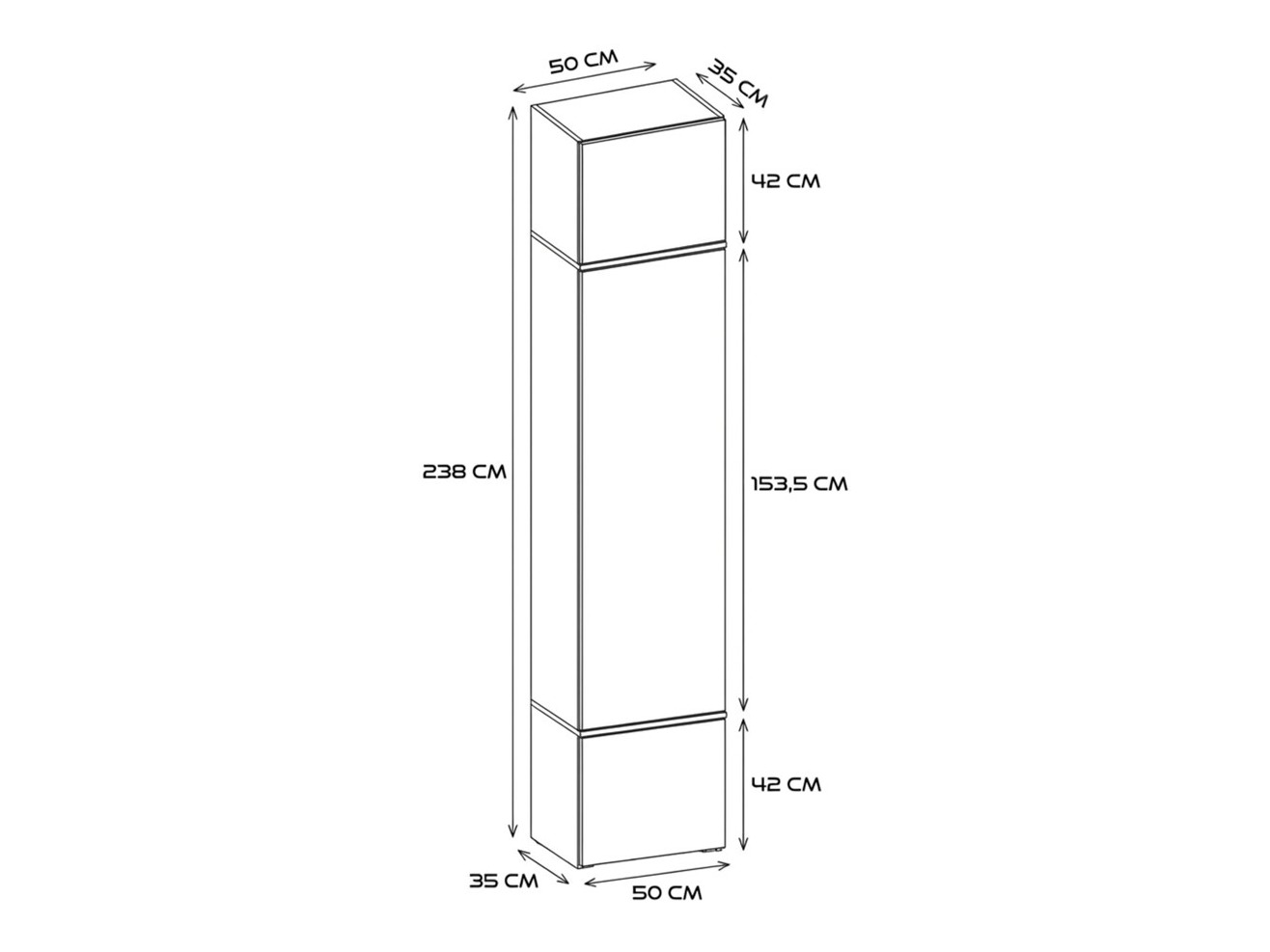 Skapis Mandeville 375 (Balts)