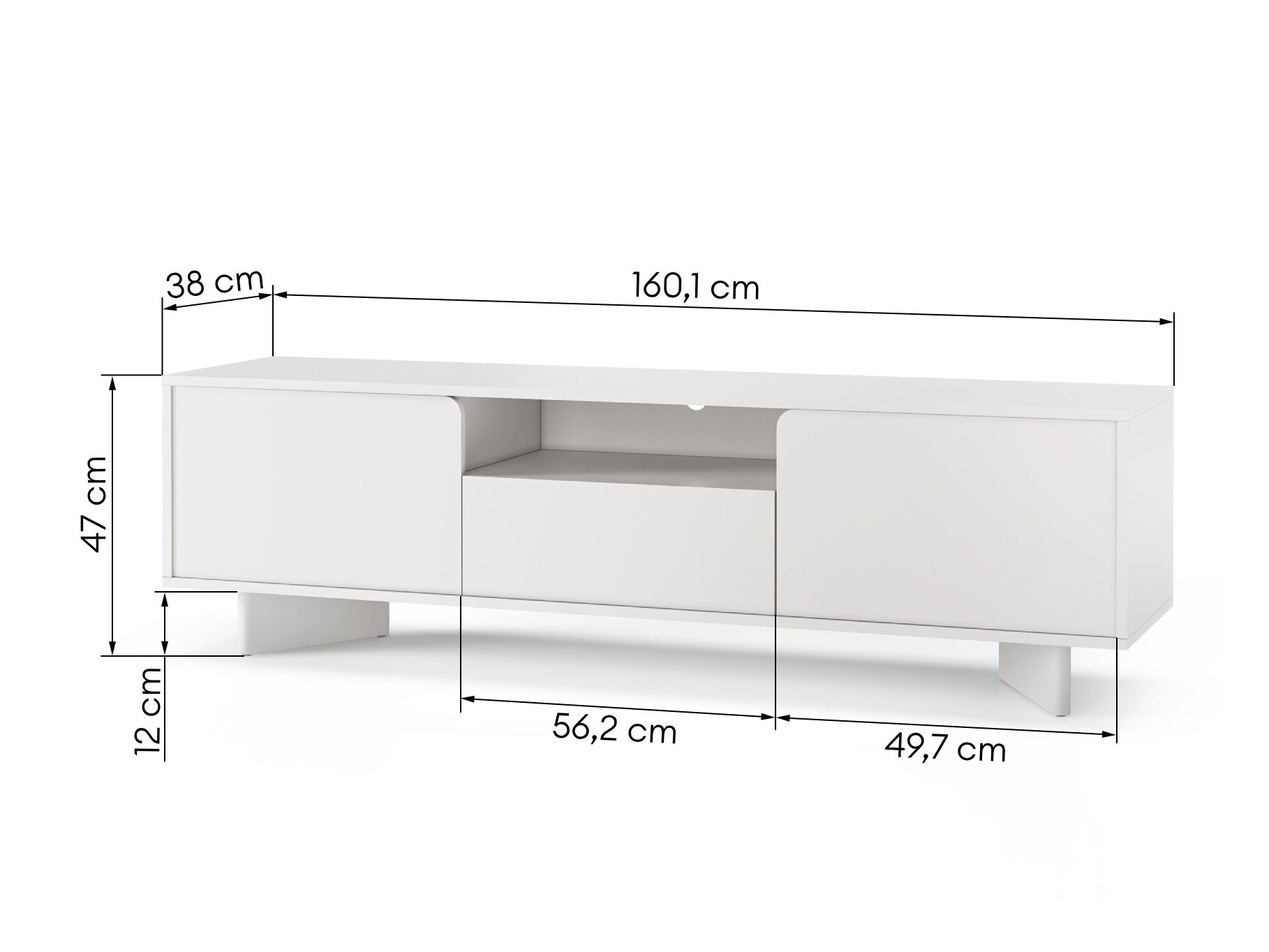 TV galds Burleson 798 (Balts)