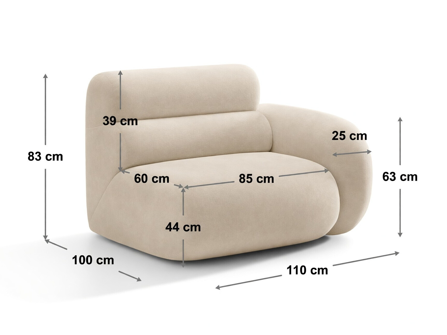 Moduļu krēsls Cirbeno 105 (Silencio 06)