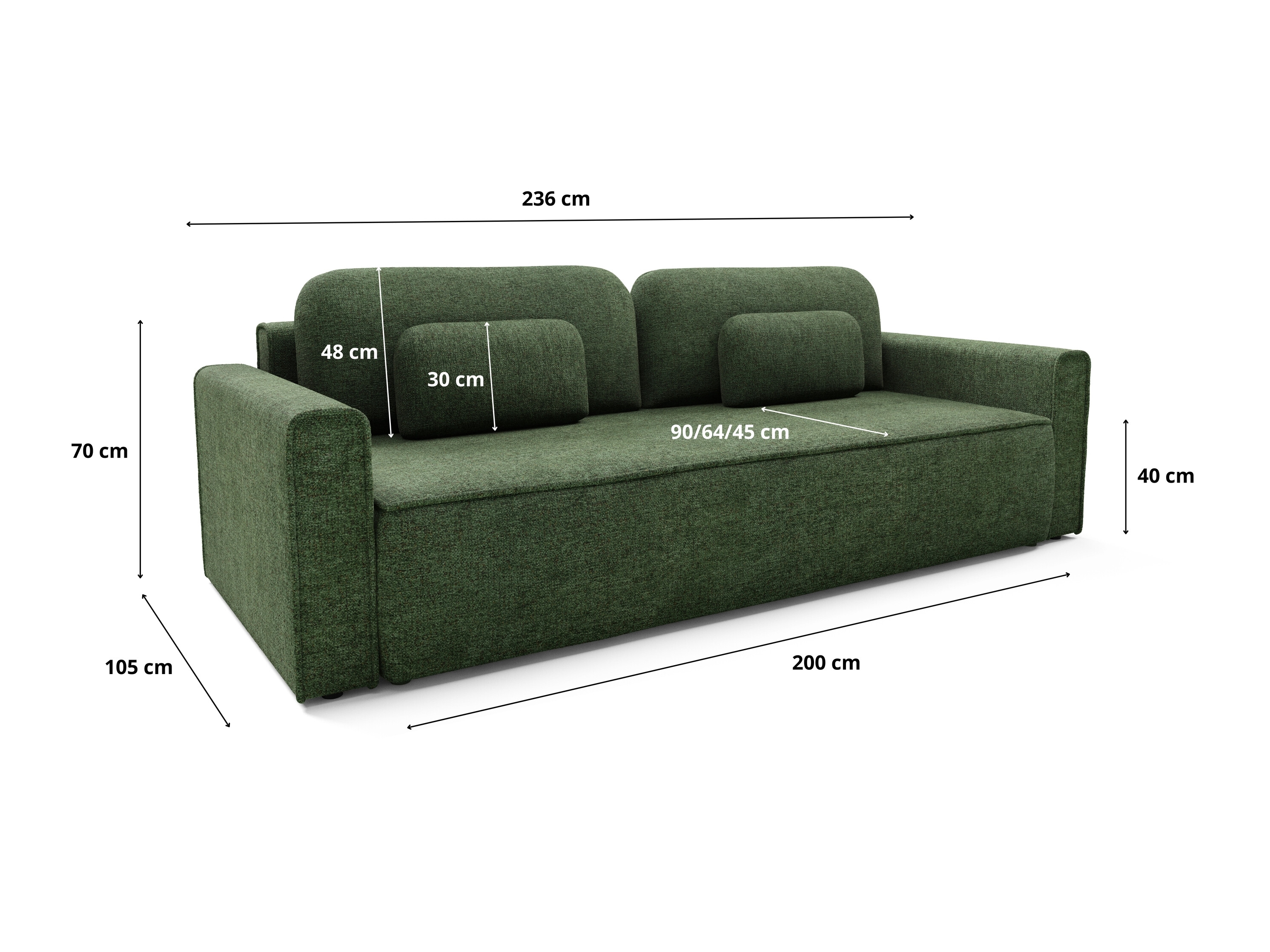 Dīvāns gulta Franklin 222 (Bella 80)