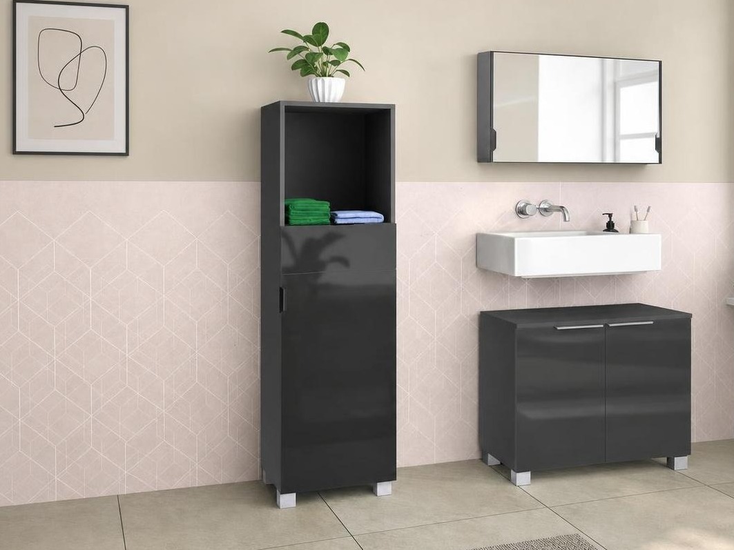 Stāvošs vannas skapītis Tivcore 103 (Pelēks)
