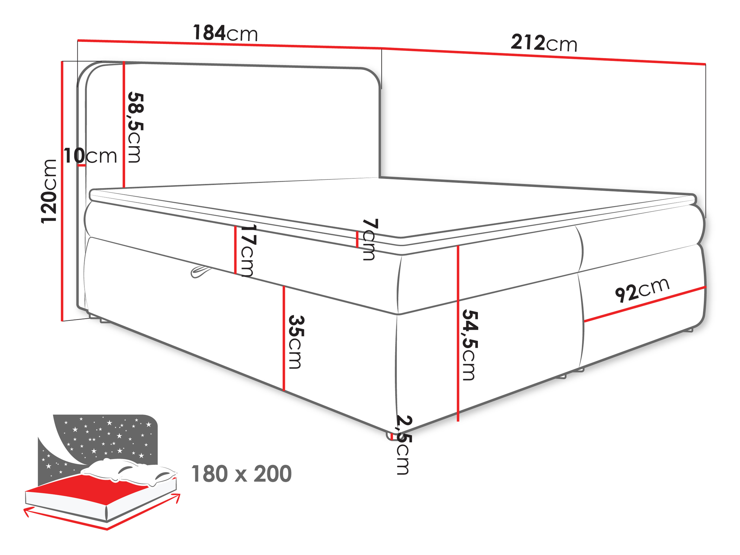 Kontinentālā gulta Portage 111 (Vibe 03)
