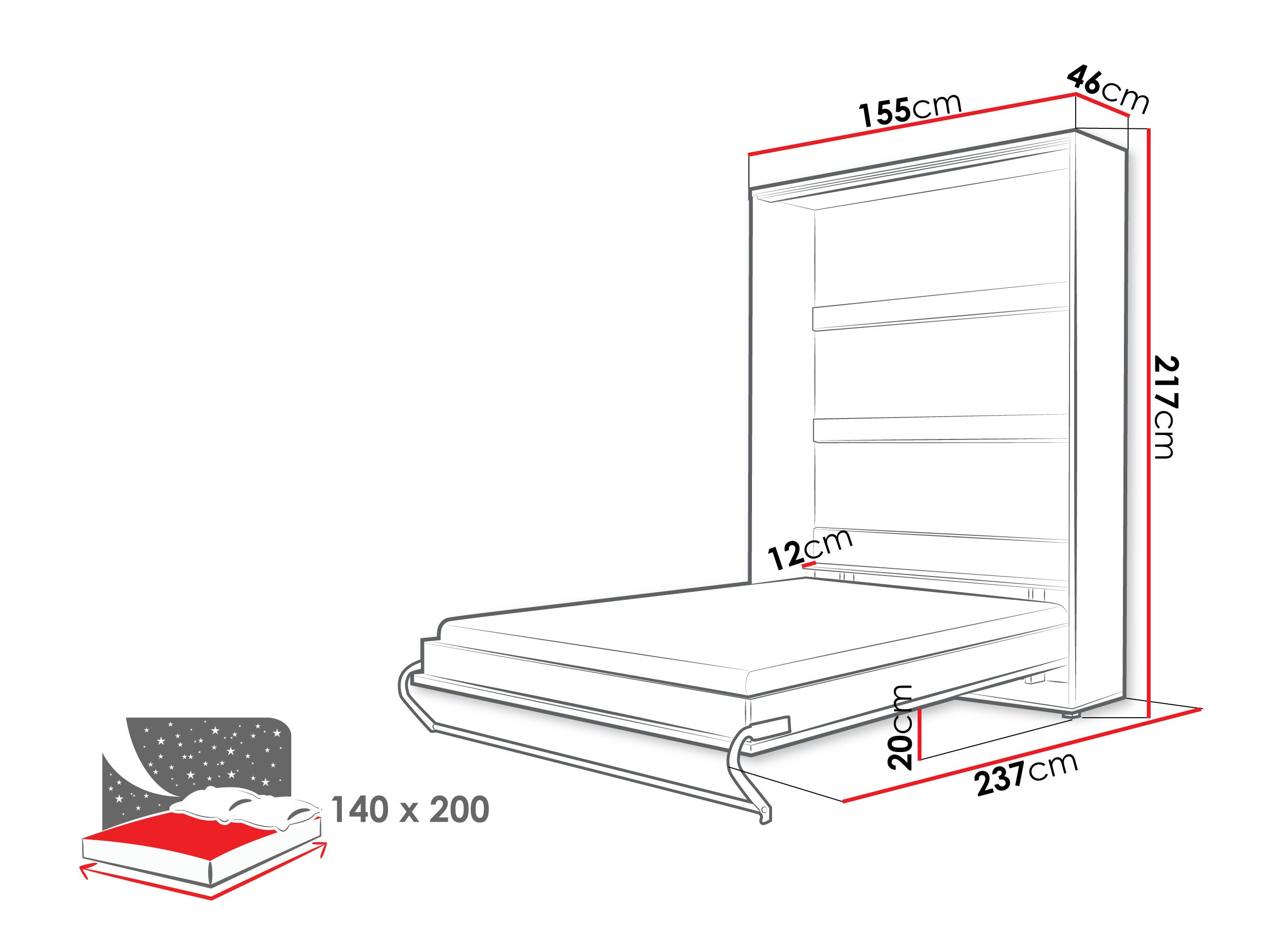 Sienas gulta Concept Pro Lenart III (Balts)