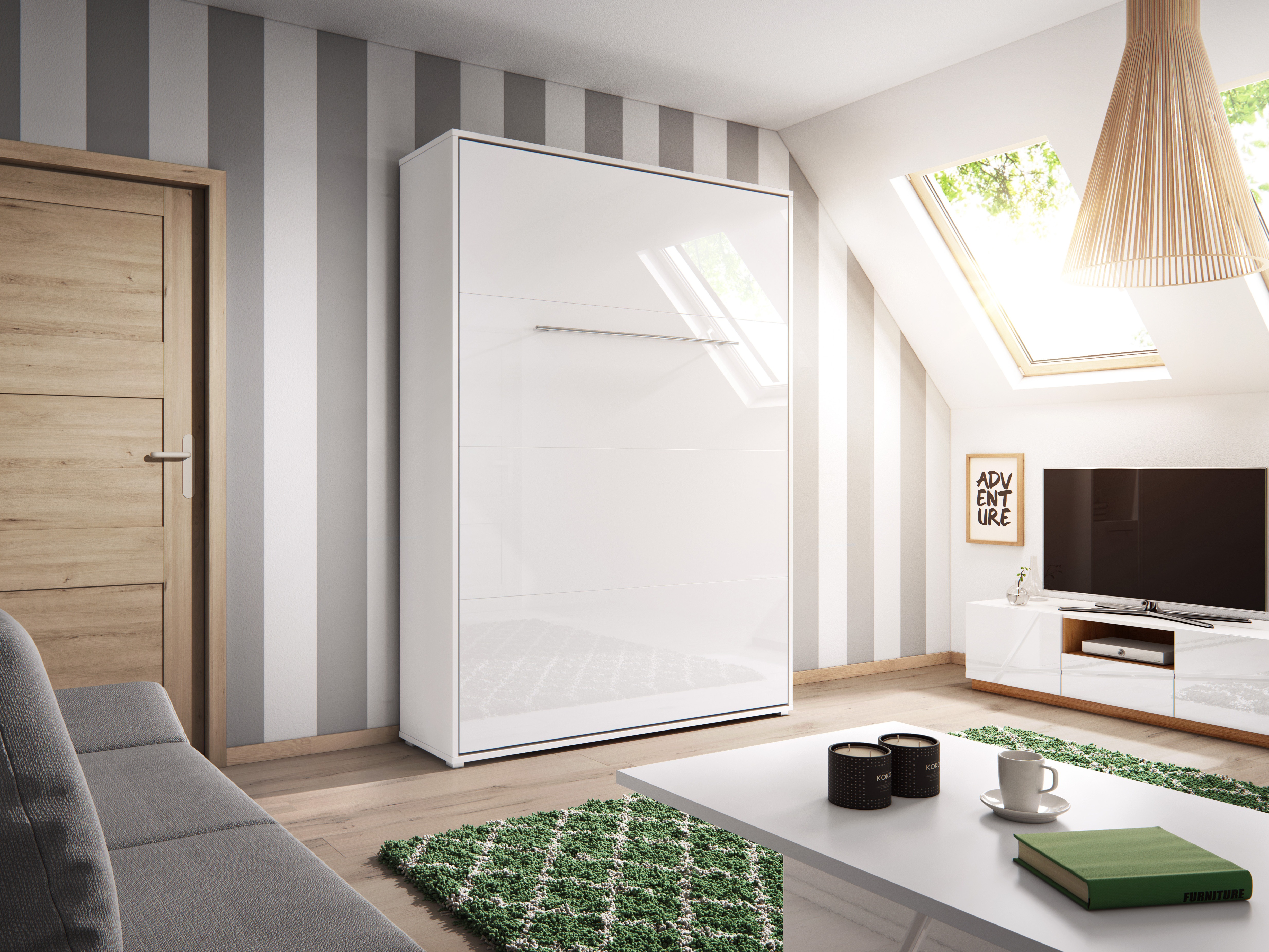 Sienas gulta Concept Pro Lenart III (Balts + Glancēts balts)