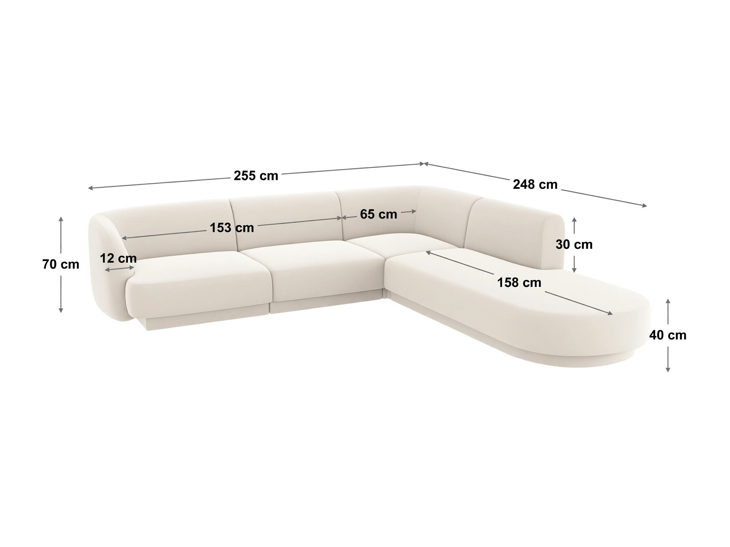 Moduļu stūra dīvāns Tivlomi 106 (Bluvel 48)