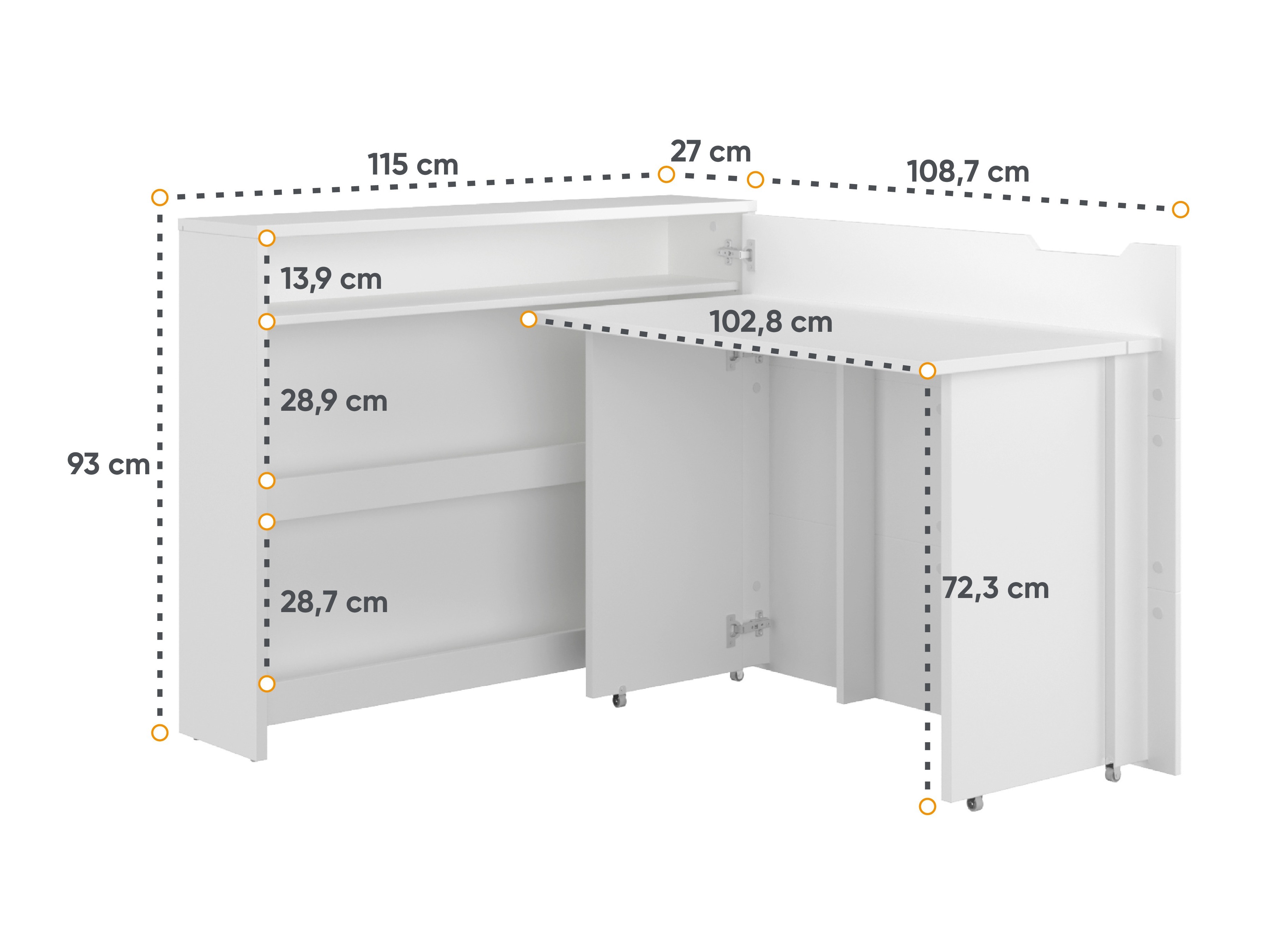 Stūra rakstāmgalds Concept Lenart (Pelēks)
